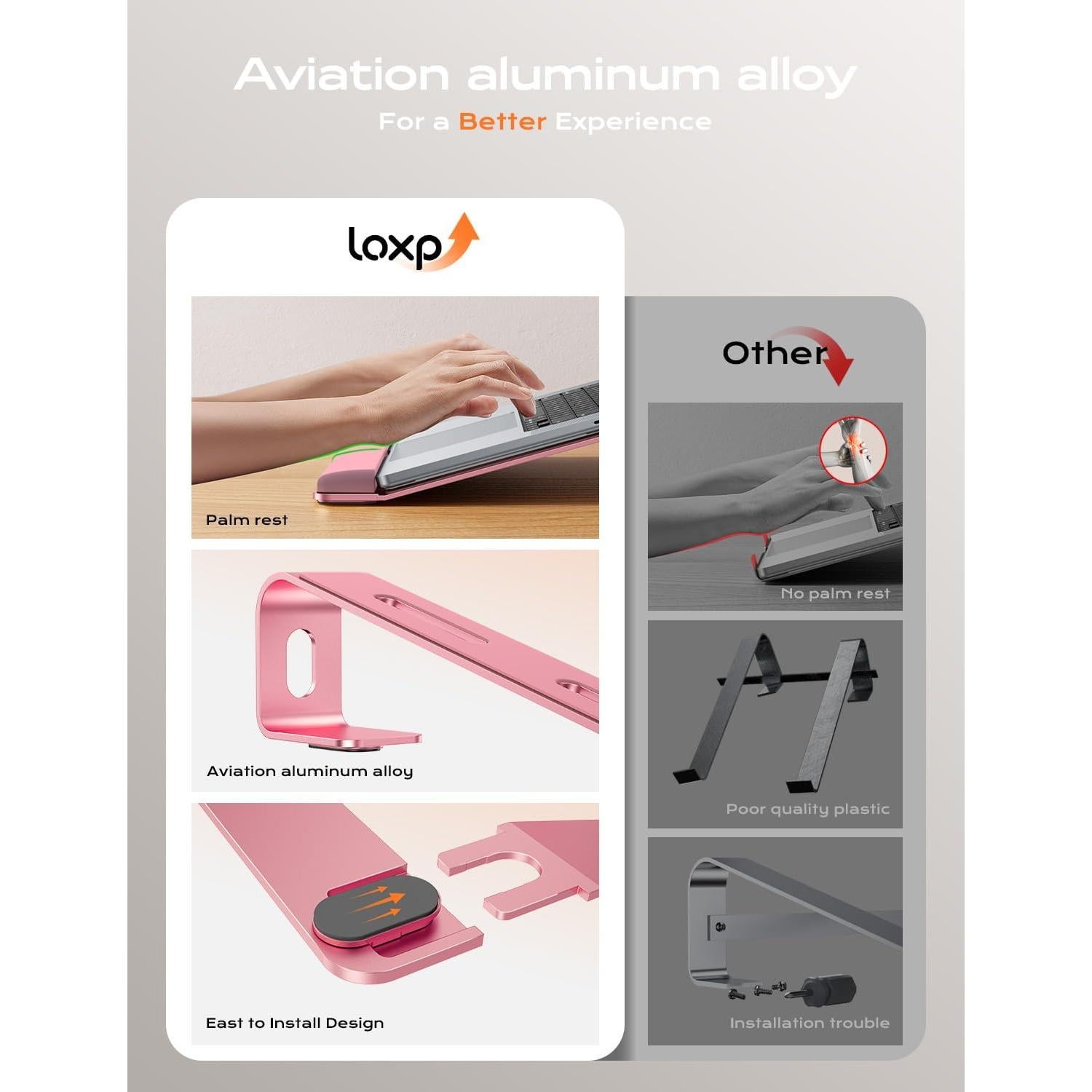 Soporte Ergonómico para Laptop LOXP NH-04 con Reposamuñecas