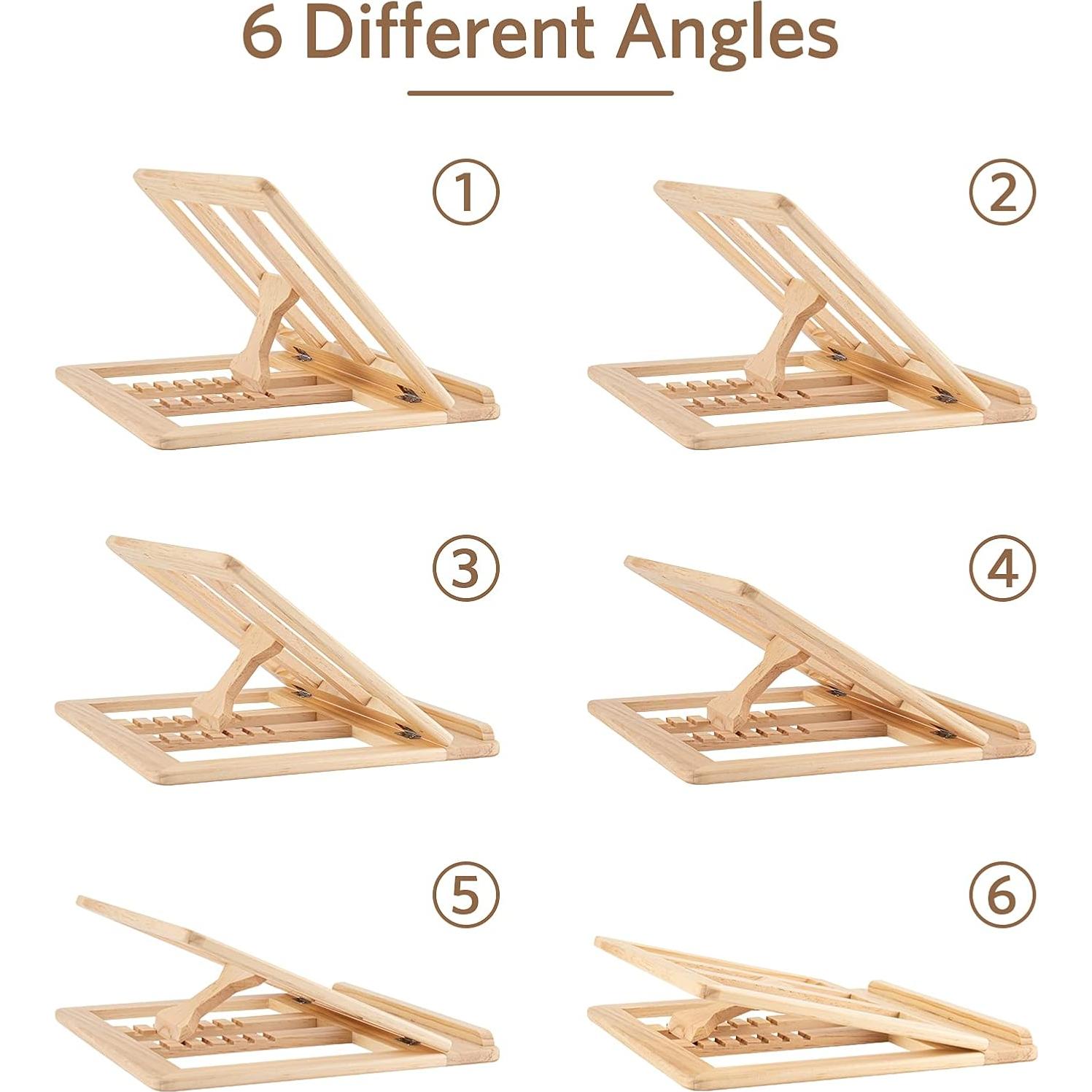 Soporte de Laptop Plegable Skoioje Madera Natural Ajustable 10-15.6"