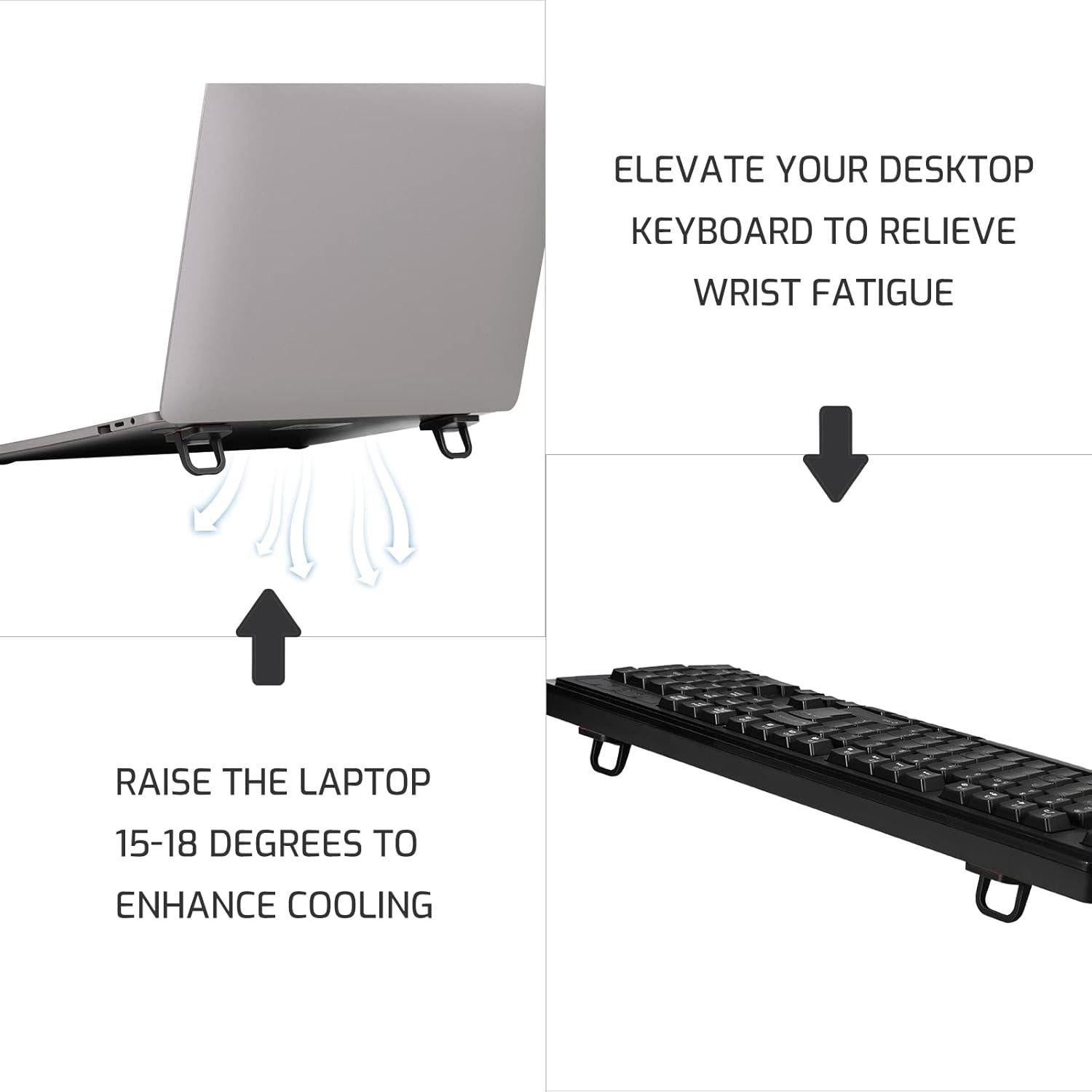 Soporte de Laptop Invisible Bidponds 2 PCS Aluminio Negro