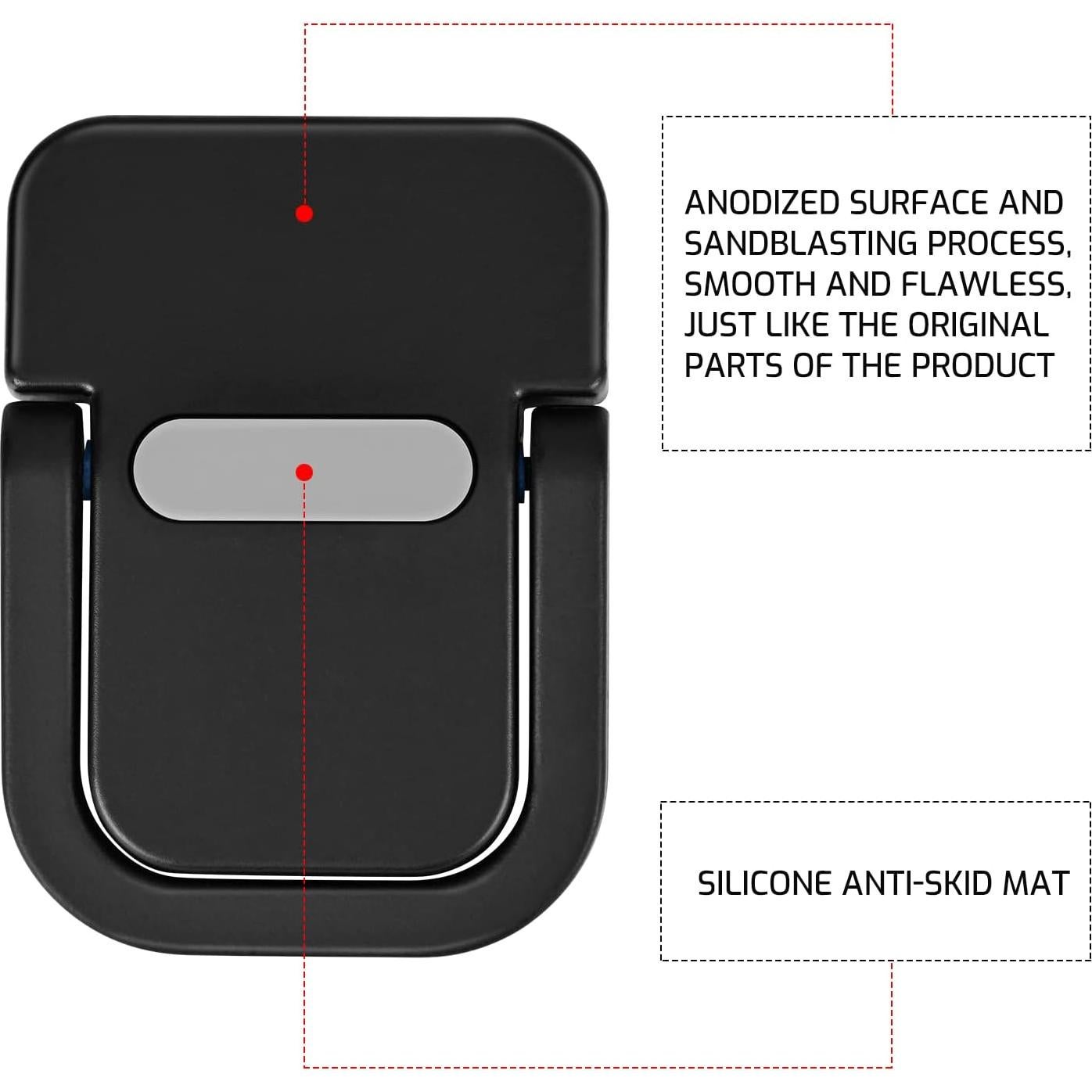 Soporte de Laptop Invisible Bidponds 2 PCS Aluminio Negro