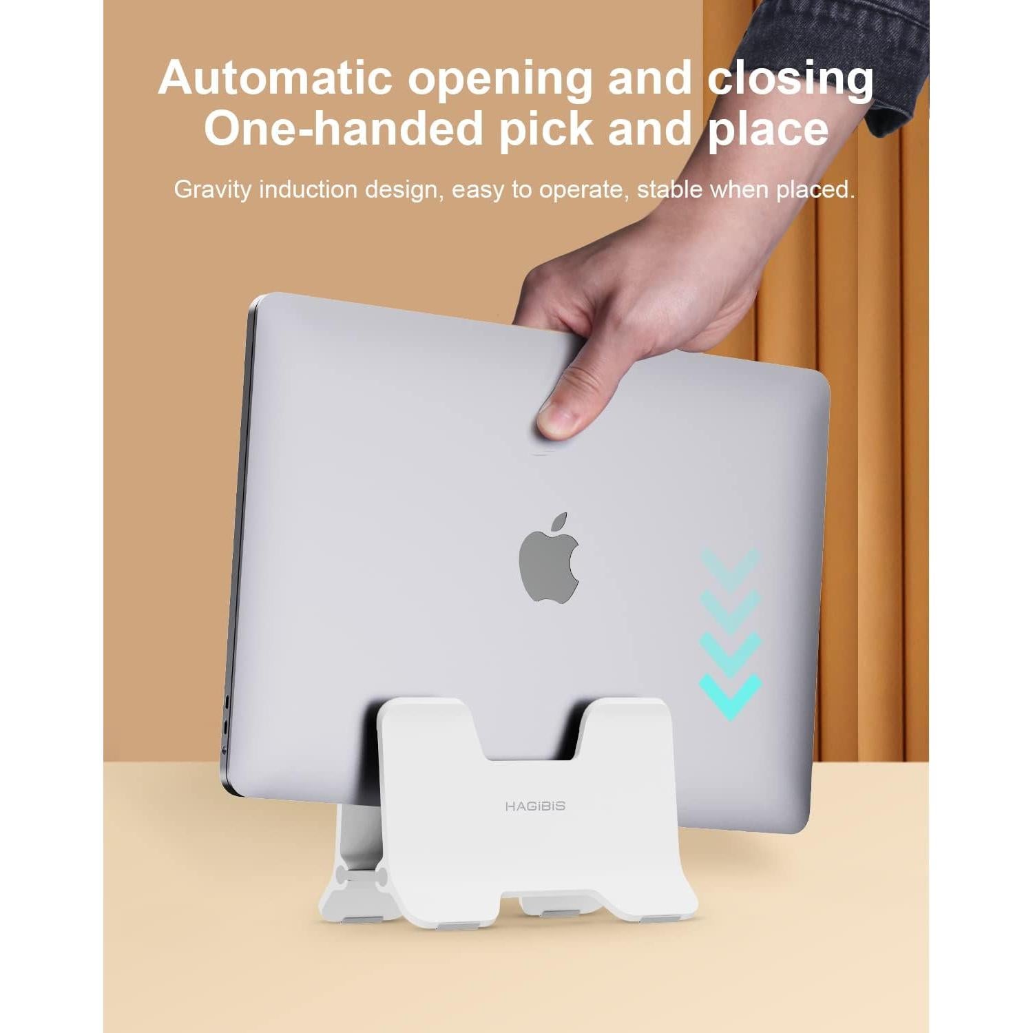 Soporte Vertical para Laptop Hagibis ABS Blanco - Ahorra Espacio