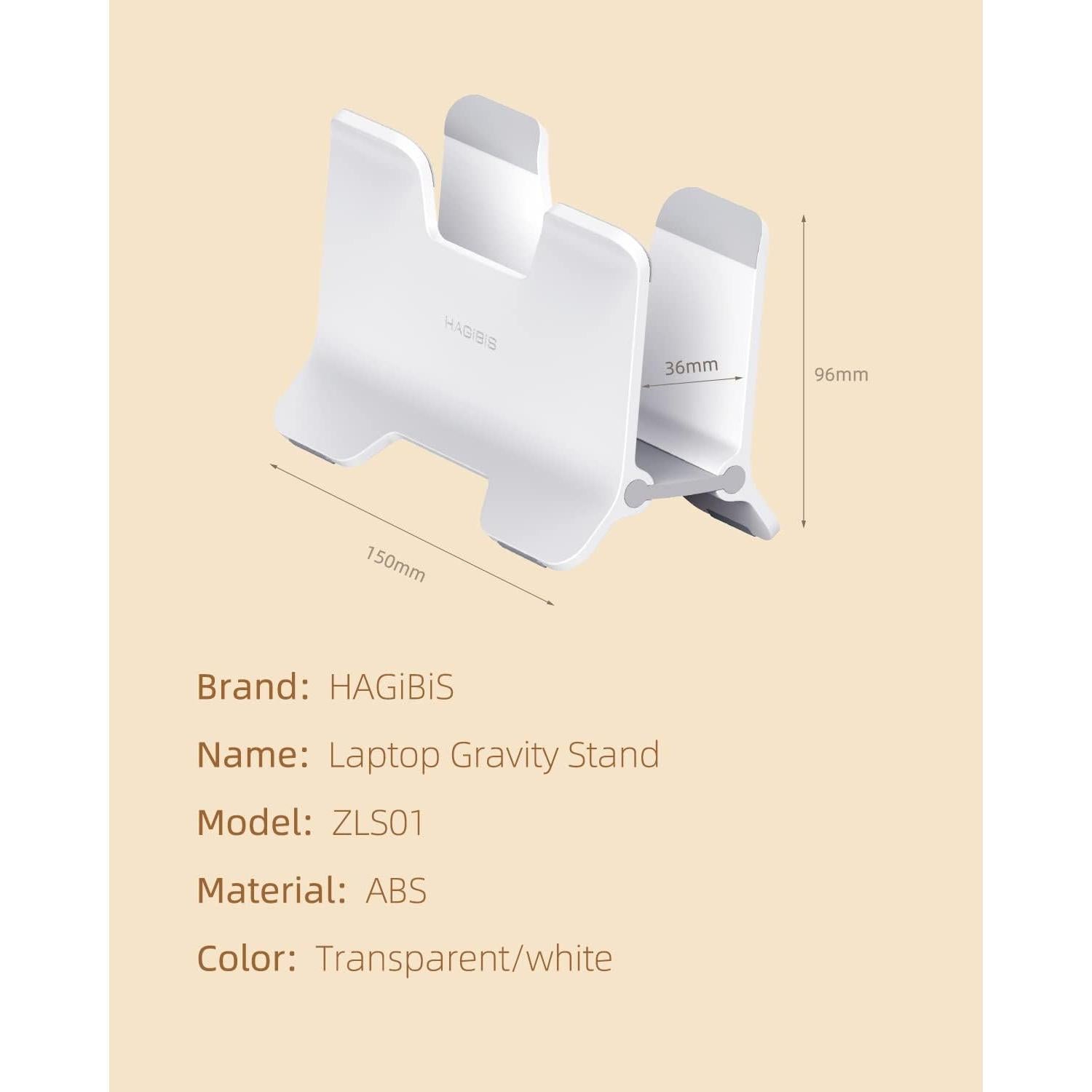 Soporte Vertical para Laptop Hagibis ABS Blanco - Ahorra Espacio