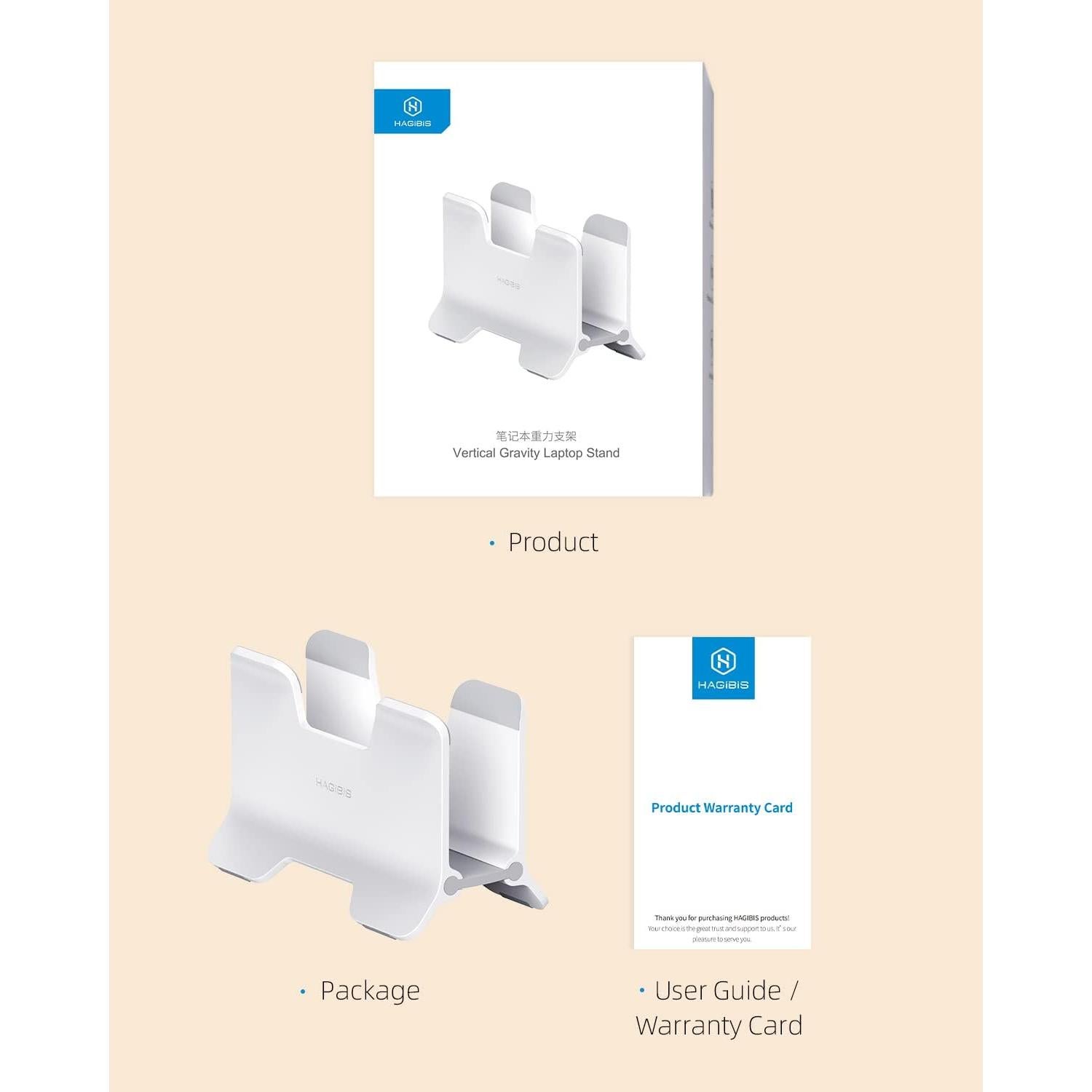 Soporte Vertical para Laptop Hagibis ABS Blanco - Ahorra Espacio