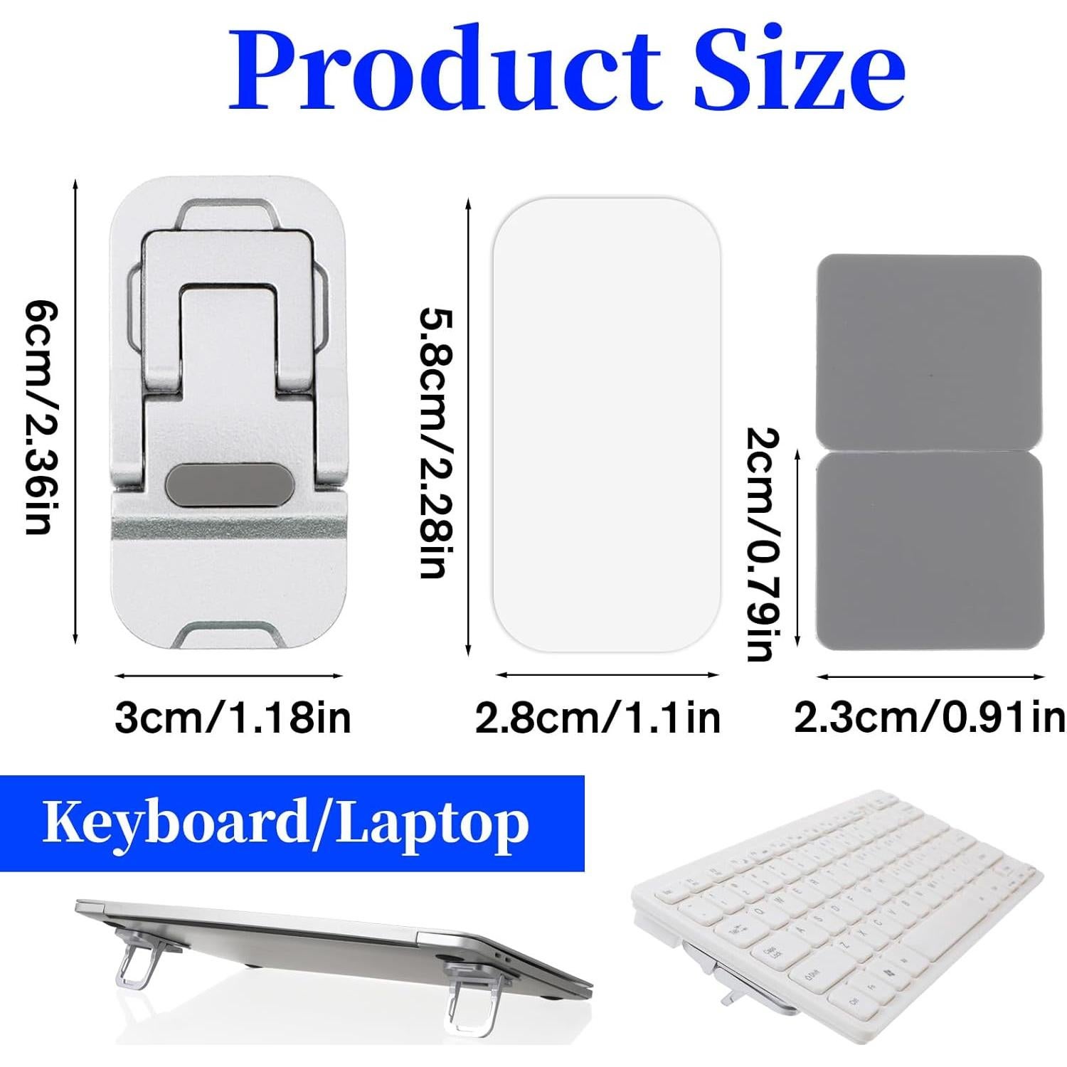 Soporte de Teclado Plegable Bruislard 2 Piezas Aleación Zinc Plata