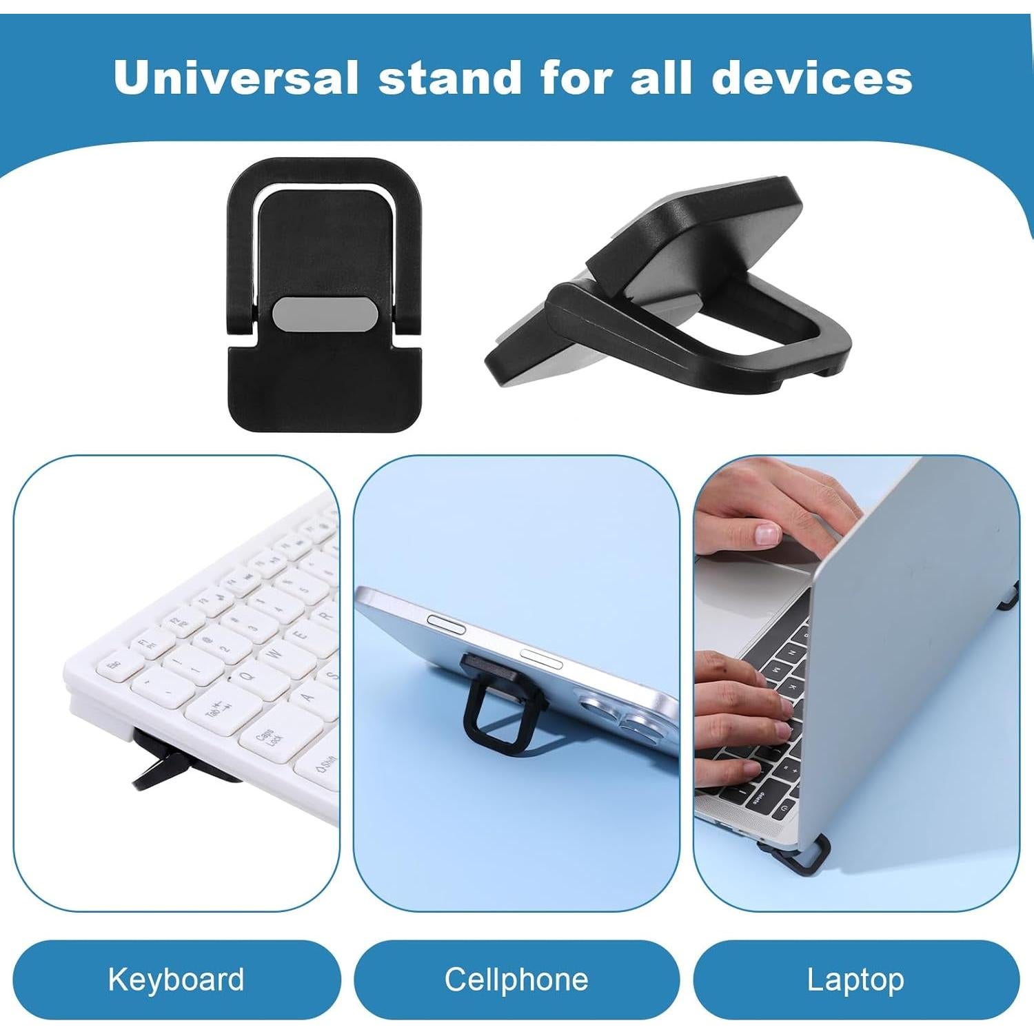 Soporte de Teclado Plegable Vin Beauty - 2 Piezas ABS Negro