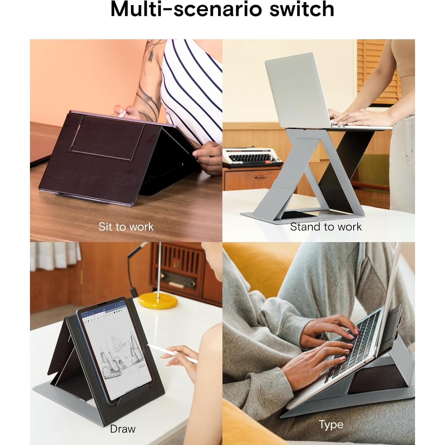 Soporte Plegable para Laptop MOFT Negro, Ergonómico y Ligero