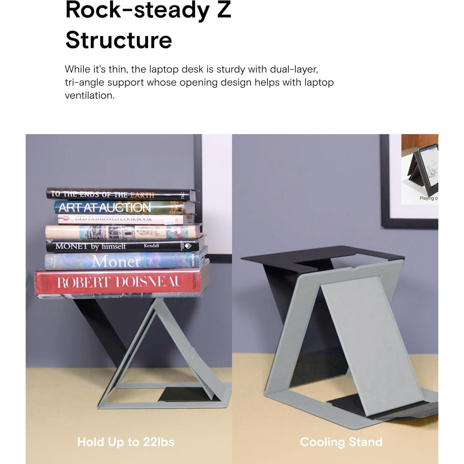 Soporte Plegable para Laptop MOFT Negro, Ergonómico y Ligero