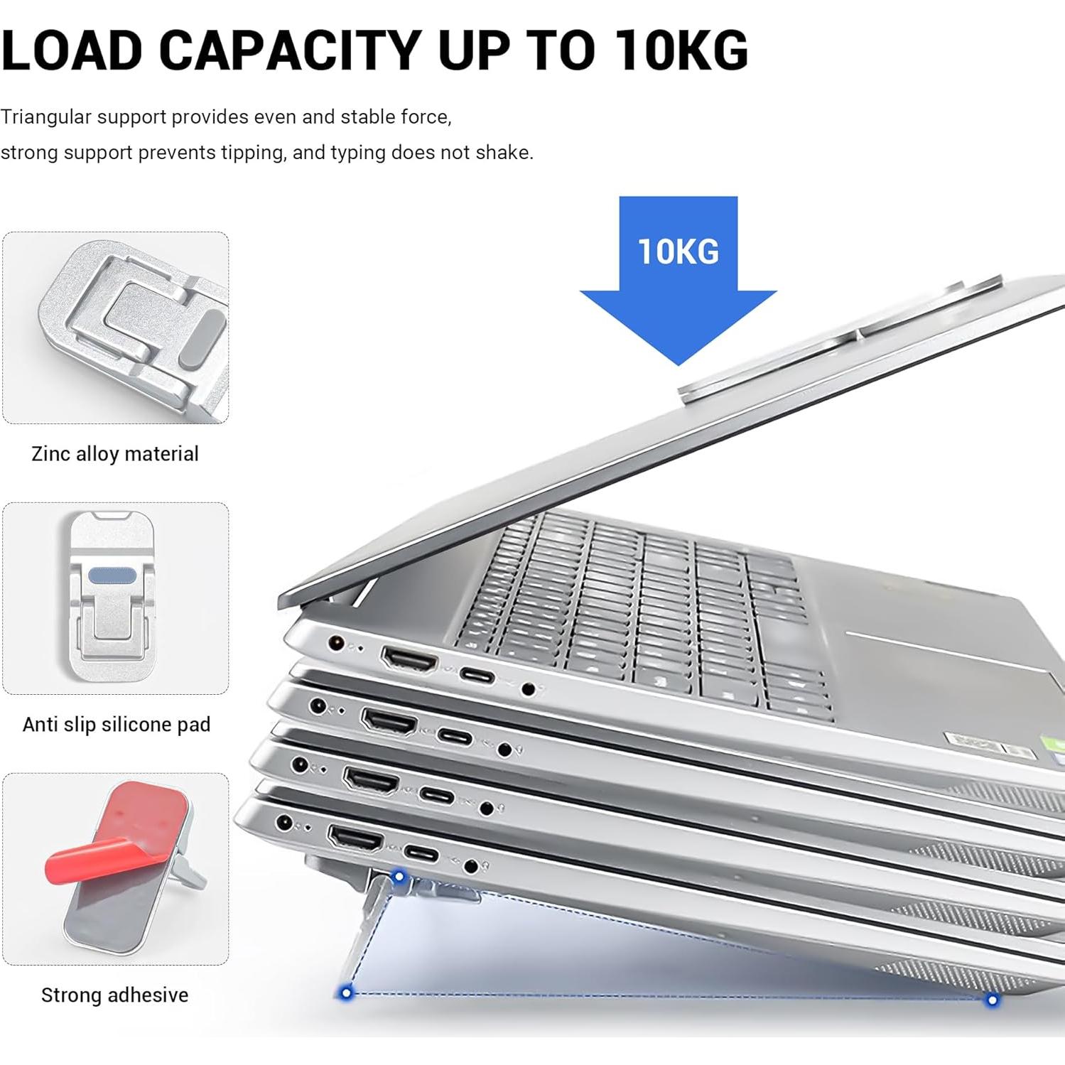 Soporte Mini Plegable para Laptop YIMATEECO 4 Piezas Plata