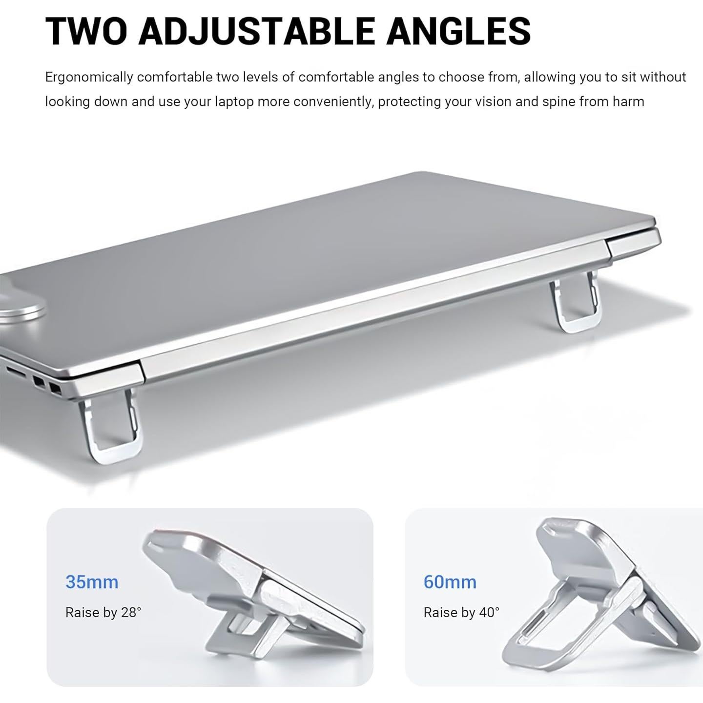 Soporte Mini Plegable para Laptop YIMATEECO 4 Piezas Plata