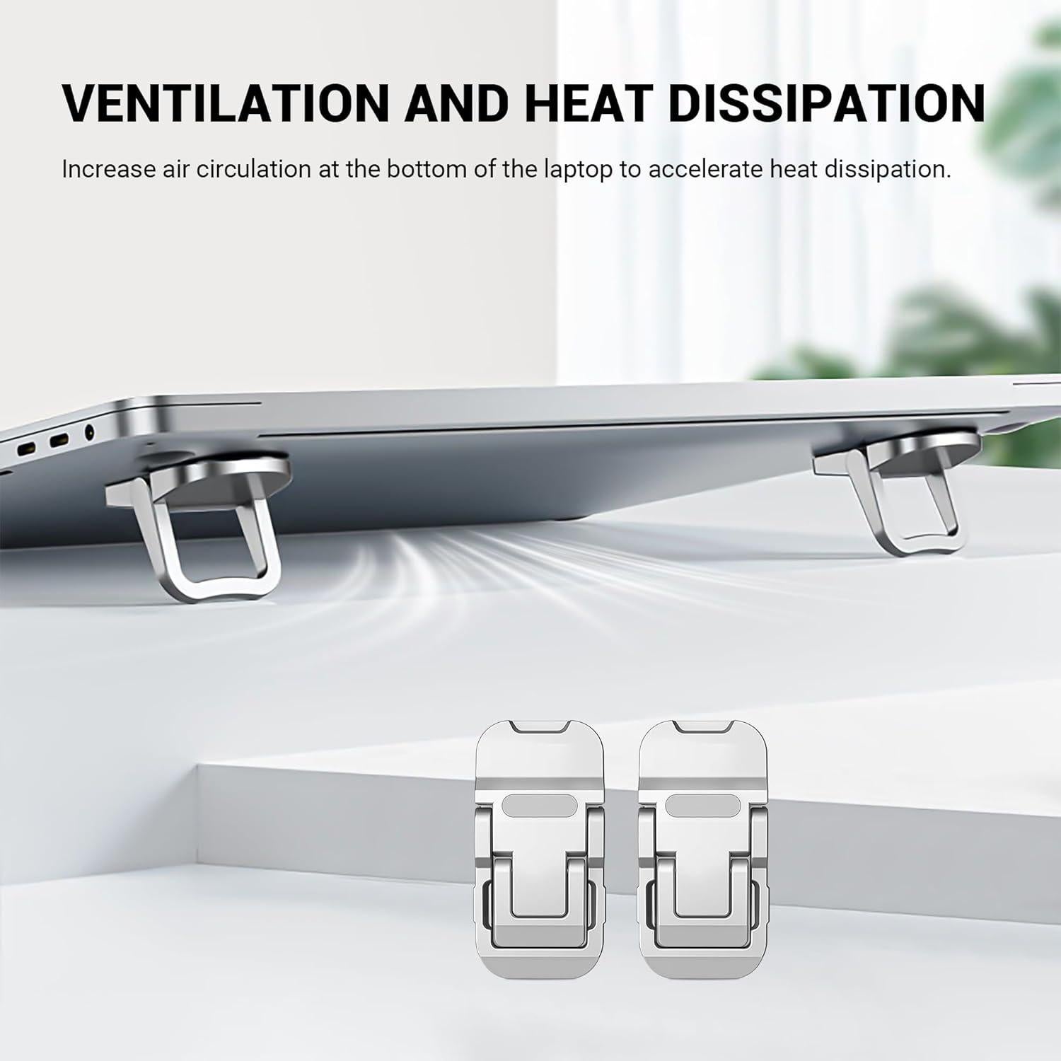 Soporte Mini Plegable para Laptop YIMATEECO 4 Piezas Plata