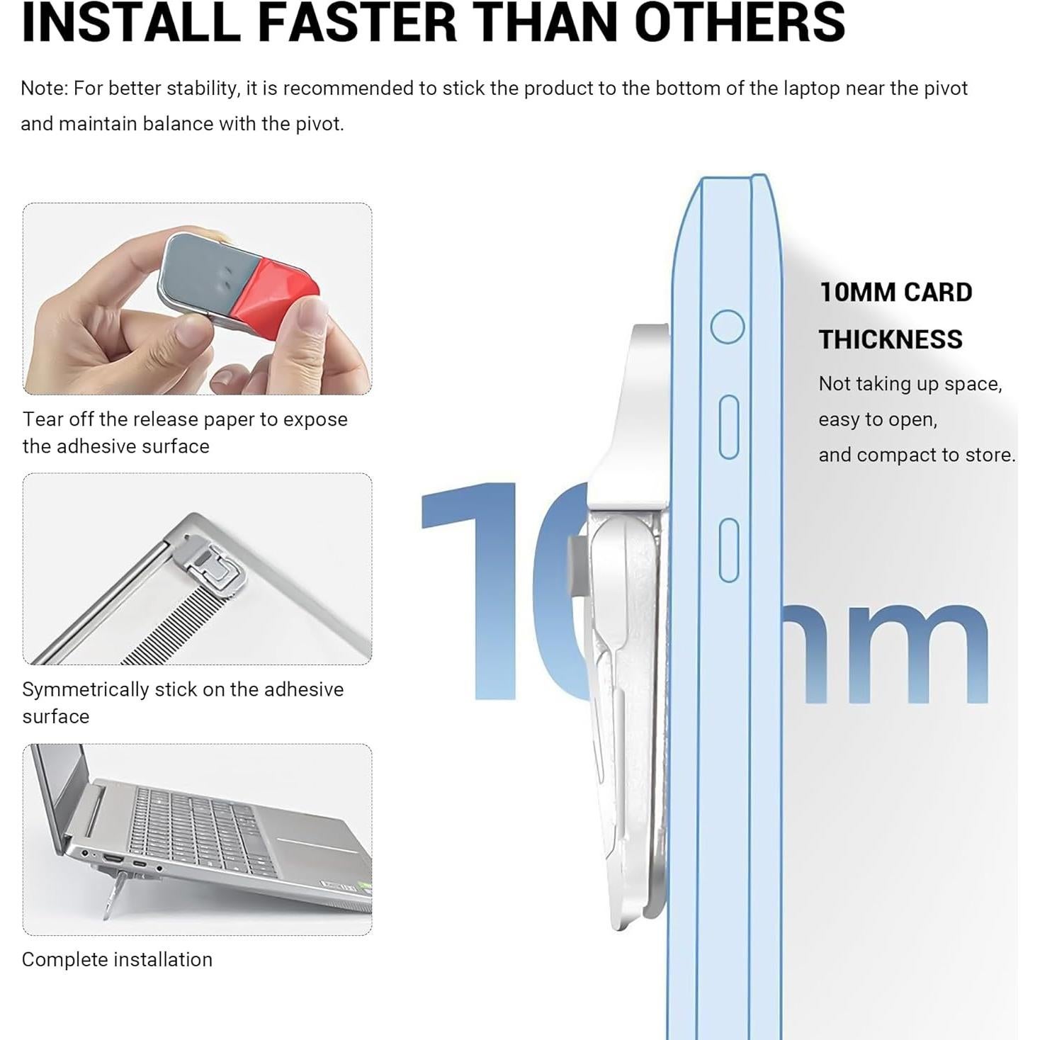 Soporte Mini Plegable para Laptop YIMATEECO 4 Piezas Plata