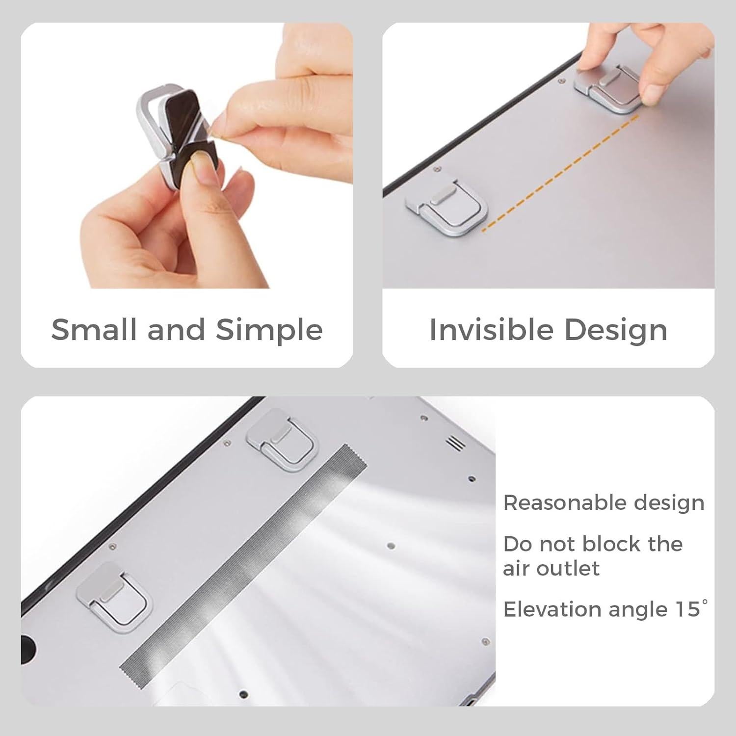 Soporte para Laptop Plegable LINYUEARUI 4 Pcs Negro y Blanco