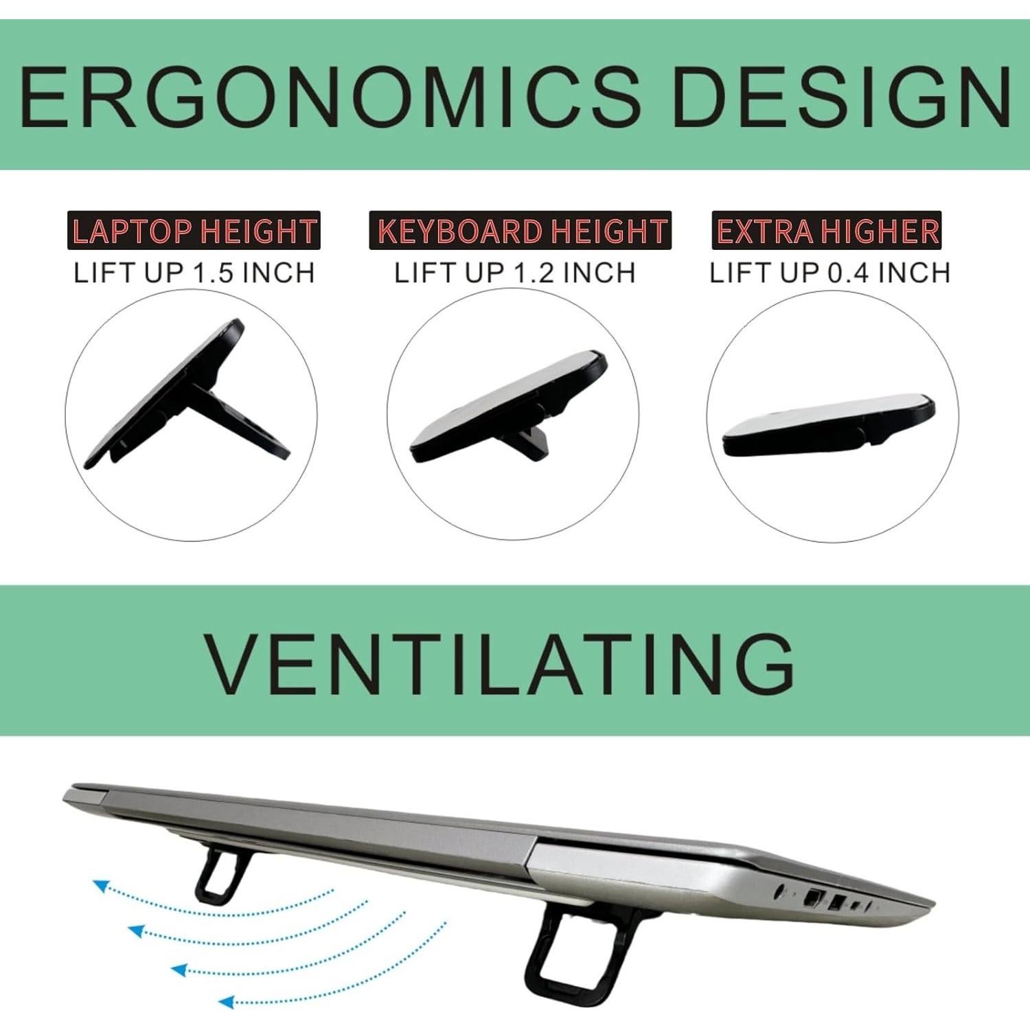 Soporte para Laptop OHNAKON Plegable Antideslizante 10-17" Negro