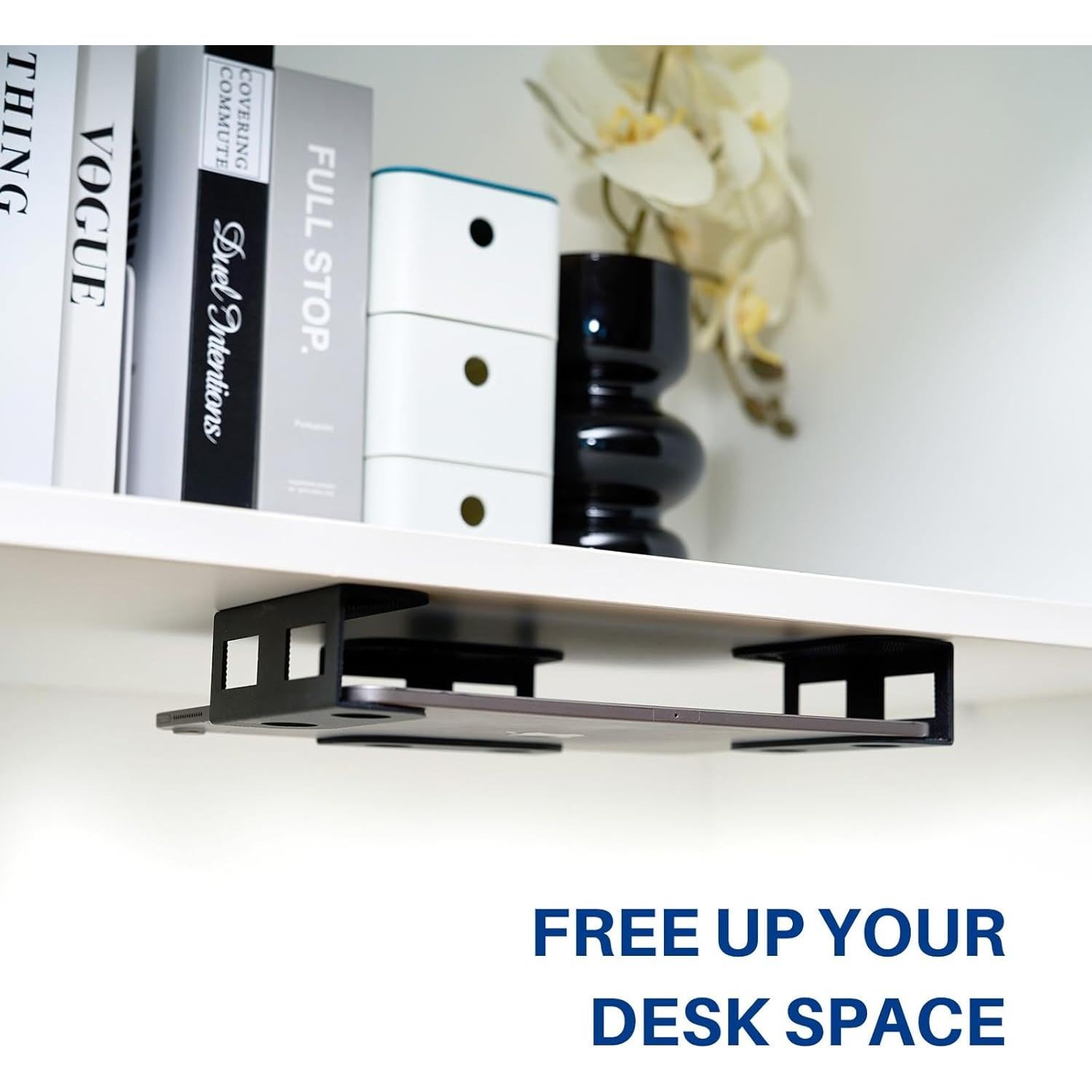 Soporte de Almacenamiento para Laptop Bajo Escritorio BYMECOST Negro