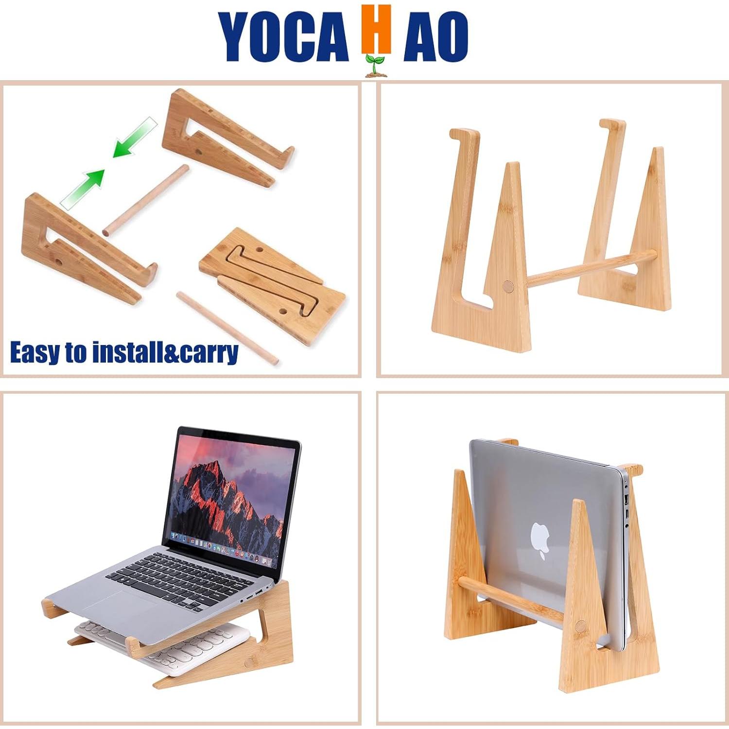 Soporte Vertical de Laptop de Madera YOCAHAOY 33-47.2 cm