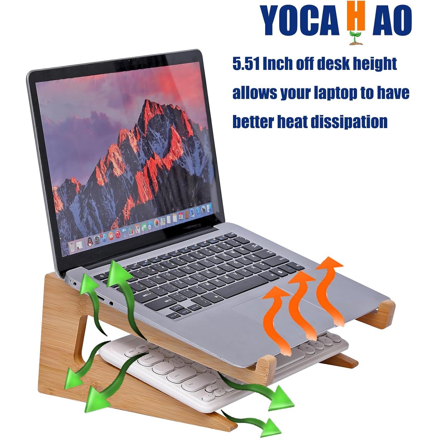 Soporte Vertical de Laptop de Madera YOCAHAOY 33-47.2 cm