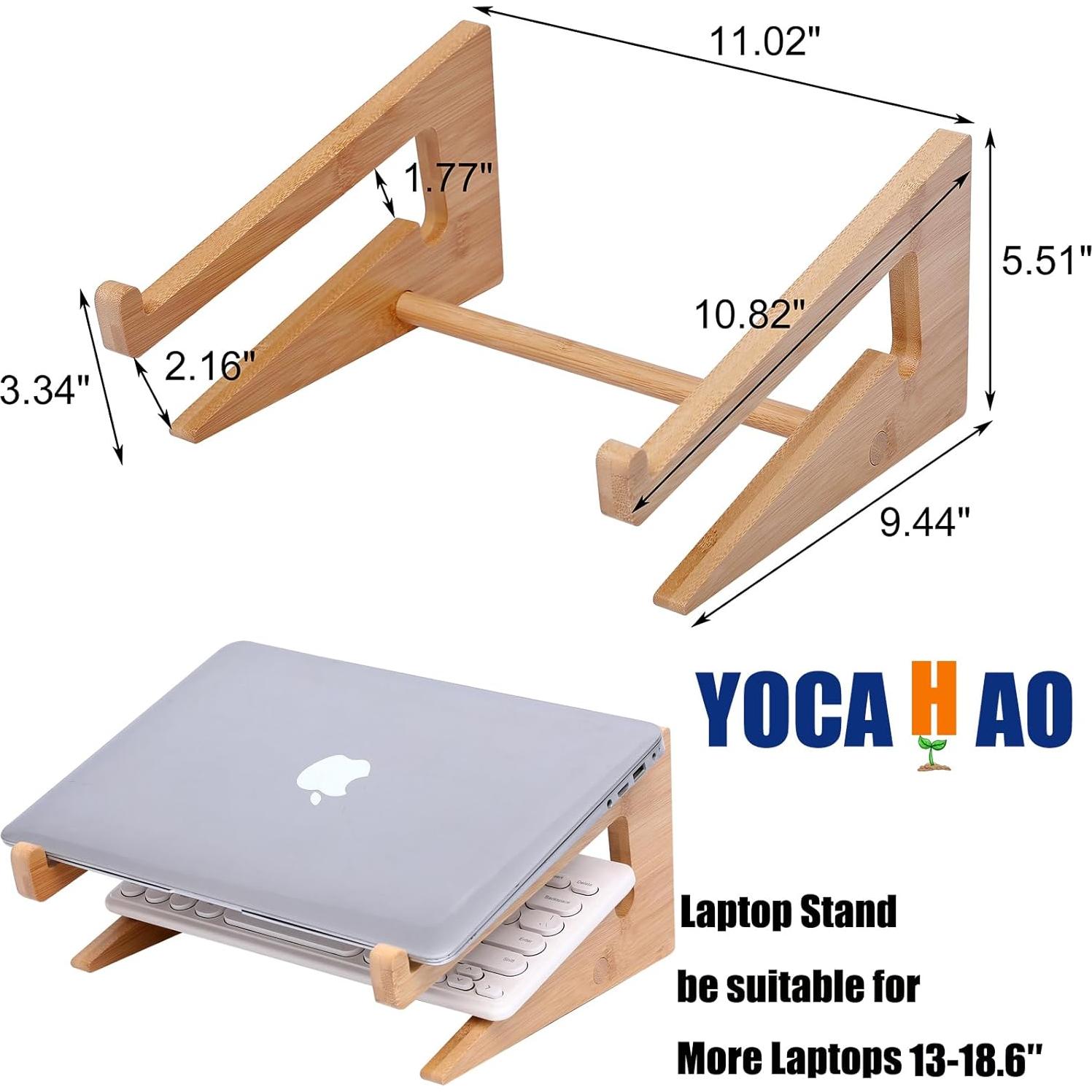 Soporte Vertical de Laptop de Madera YOCAHAOY 33-47.2 cm