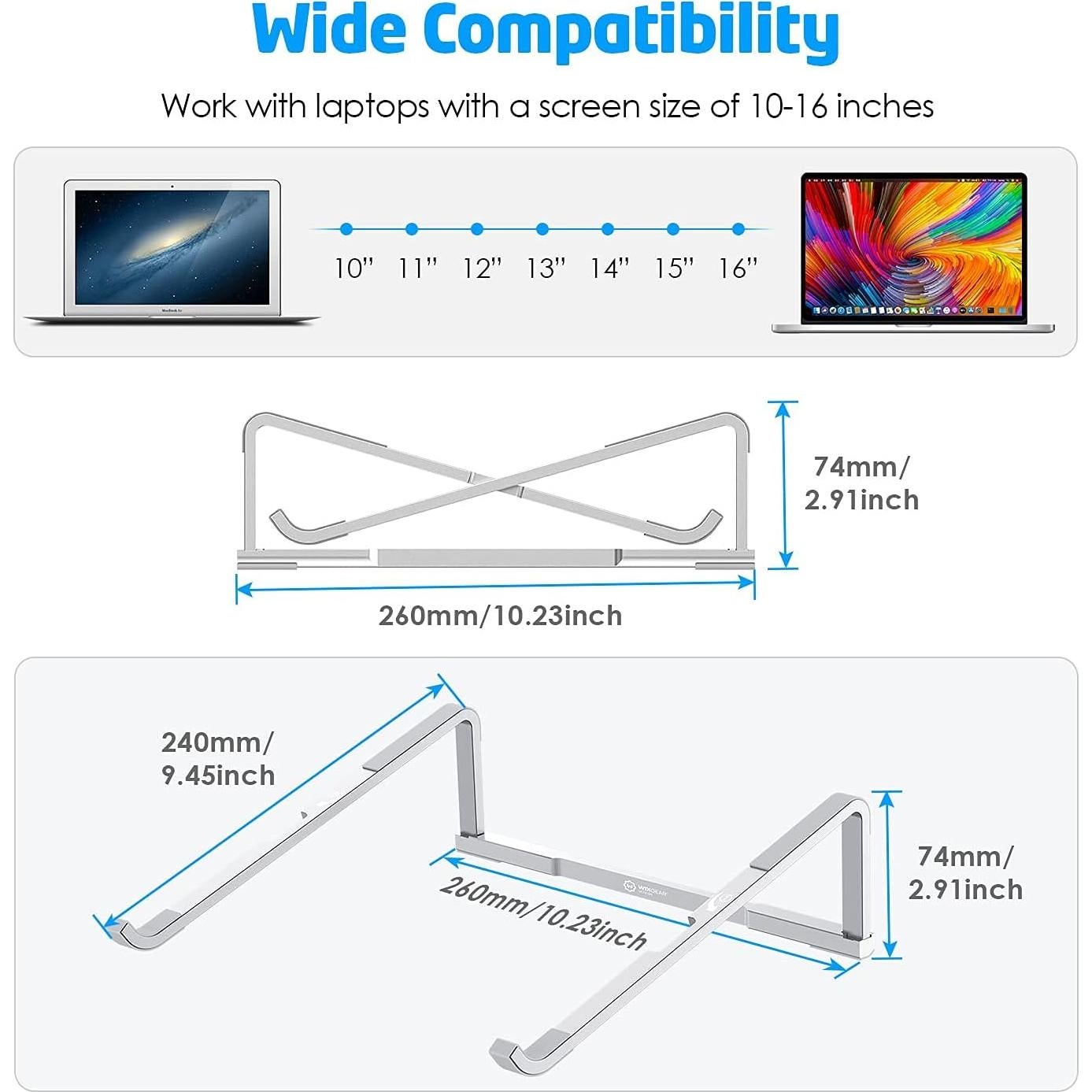 Soporte para Laptop WixGear Plegable Aluminio 10-15.6"