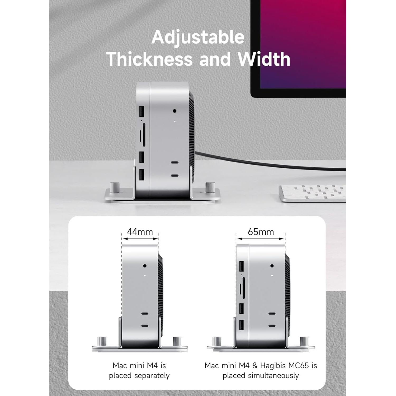 Soporte Vertical Hagibis para Mac Mini M4 - Aluminio Antideslizante