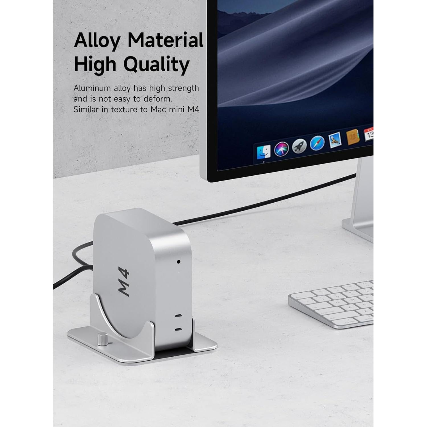 Soporte Vertical Hagibis para Mac Mini M4 - Aluminio Antideslizante