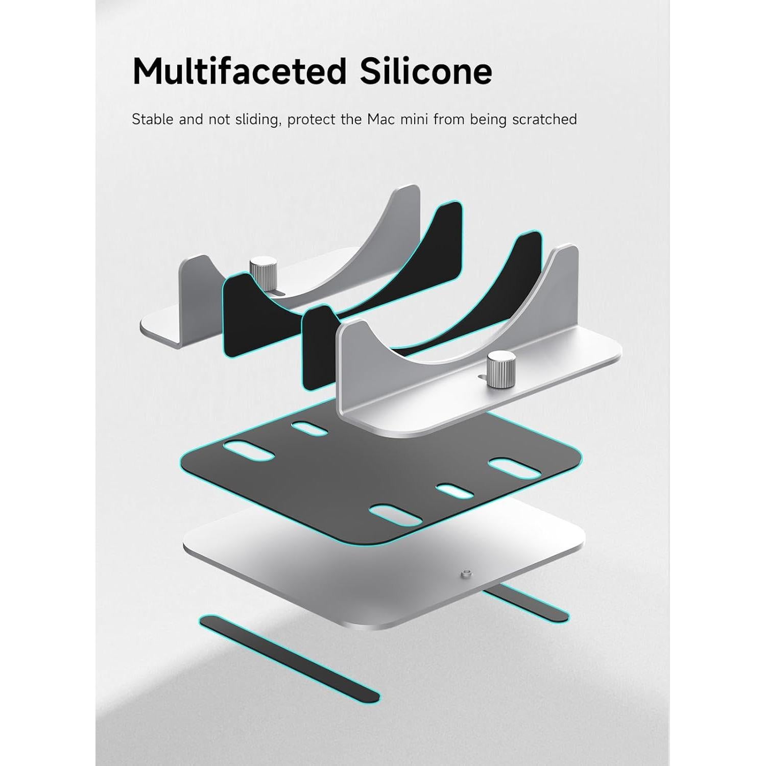 Soporte Vertical Hagibis para Mac Mini M4 - Aluminio Antideslizante