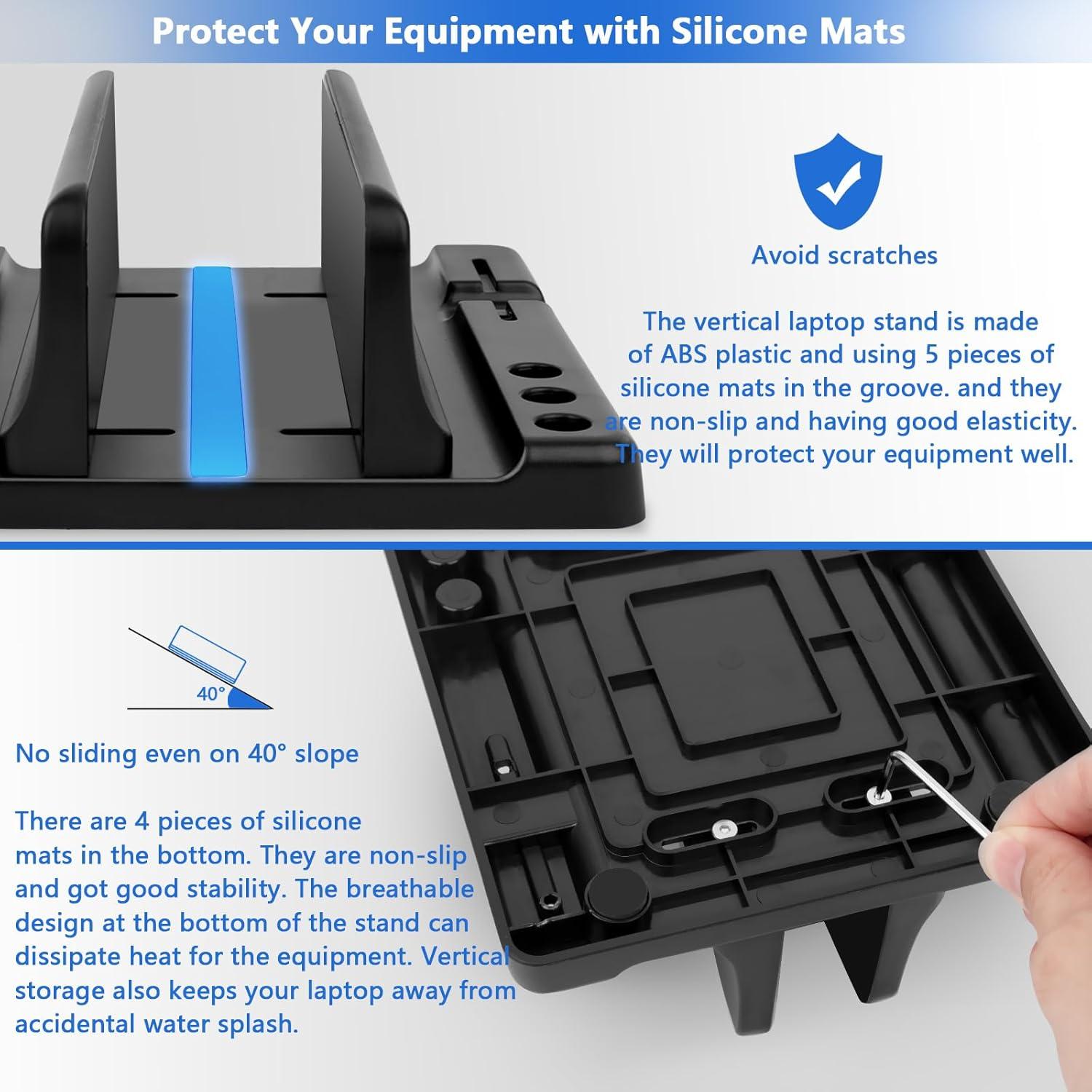 Soporte Vertical para Laptop Lcckyeng 1 Ranura Negro Ajustable