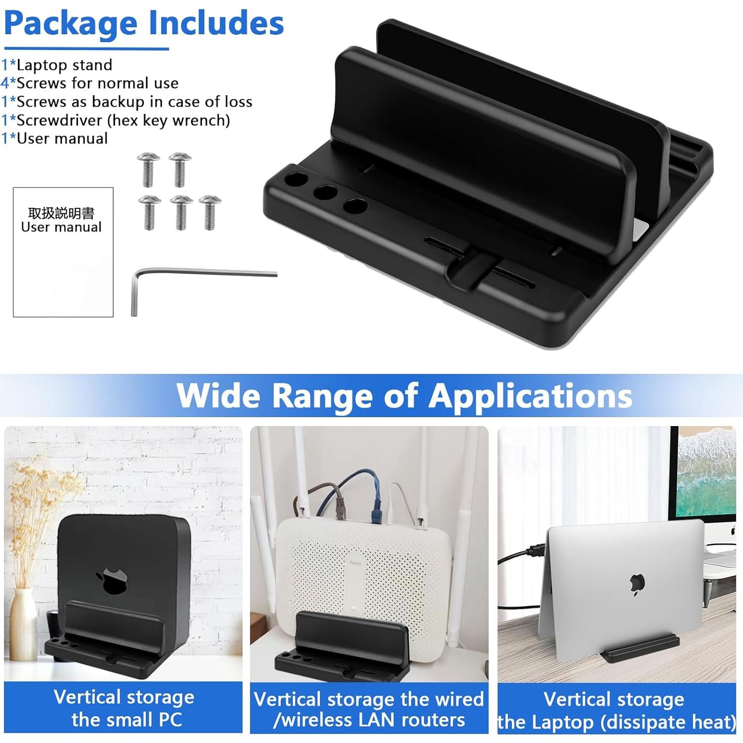 Soporte Vertical para Laptop Lcckyeng 1 Ranura Negro Ajustable