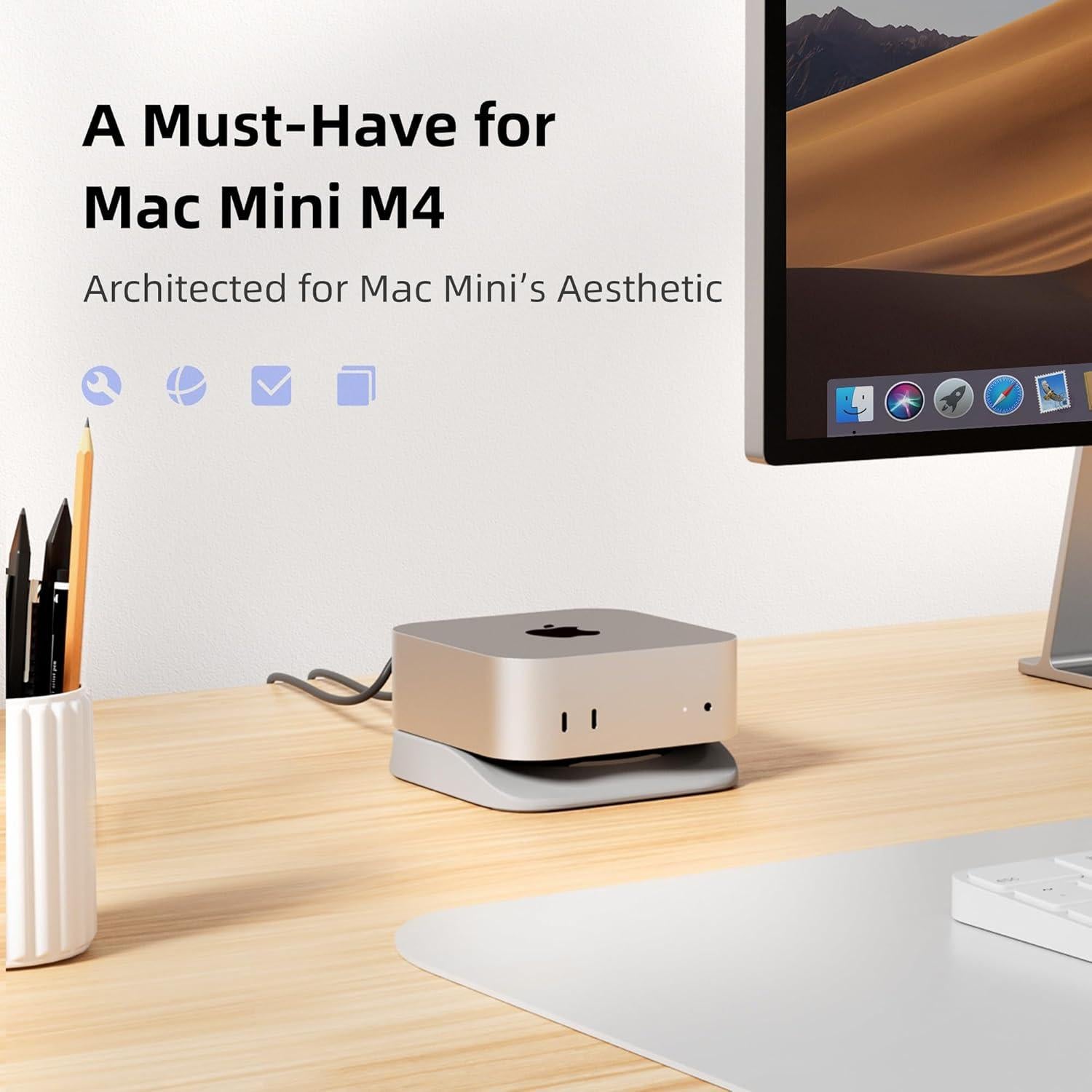 Soporte de Escritorio ELETIUO para Mac Mini M4/M4 Pro 2024
