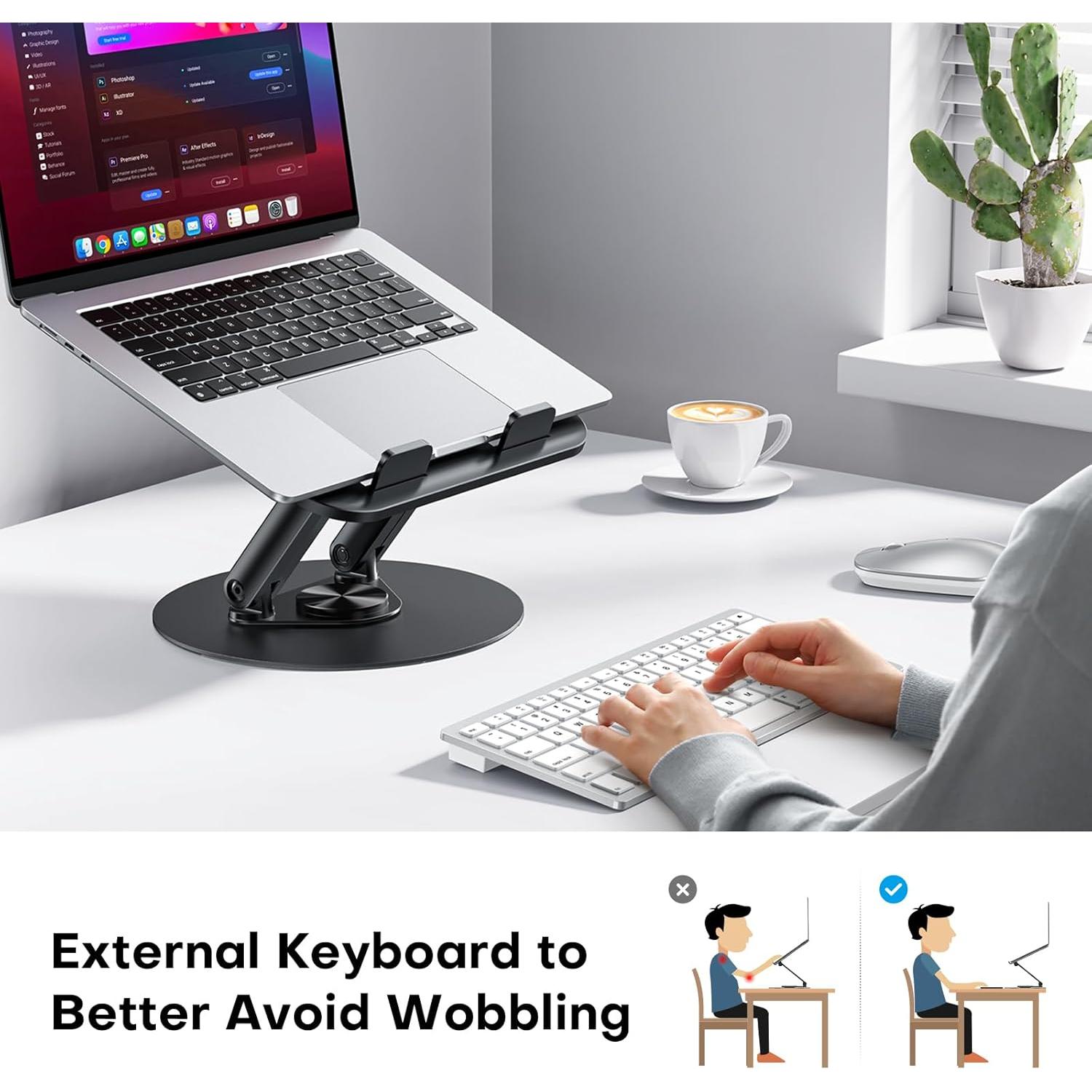 Soporte para Laptop OMOTON Ergonómico 360° Plegable hasta 14"