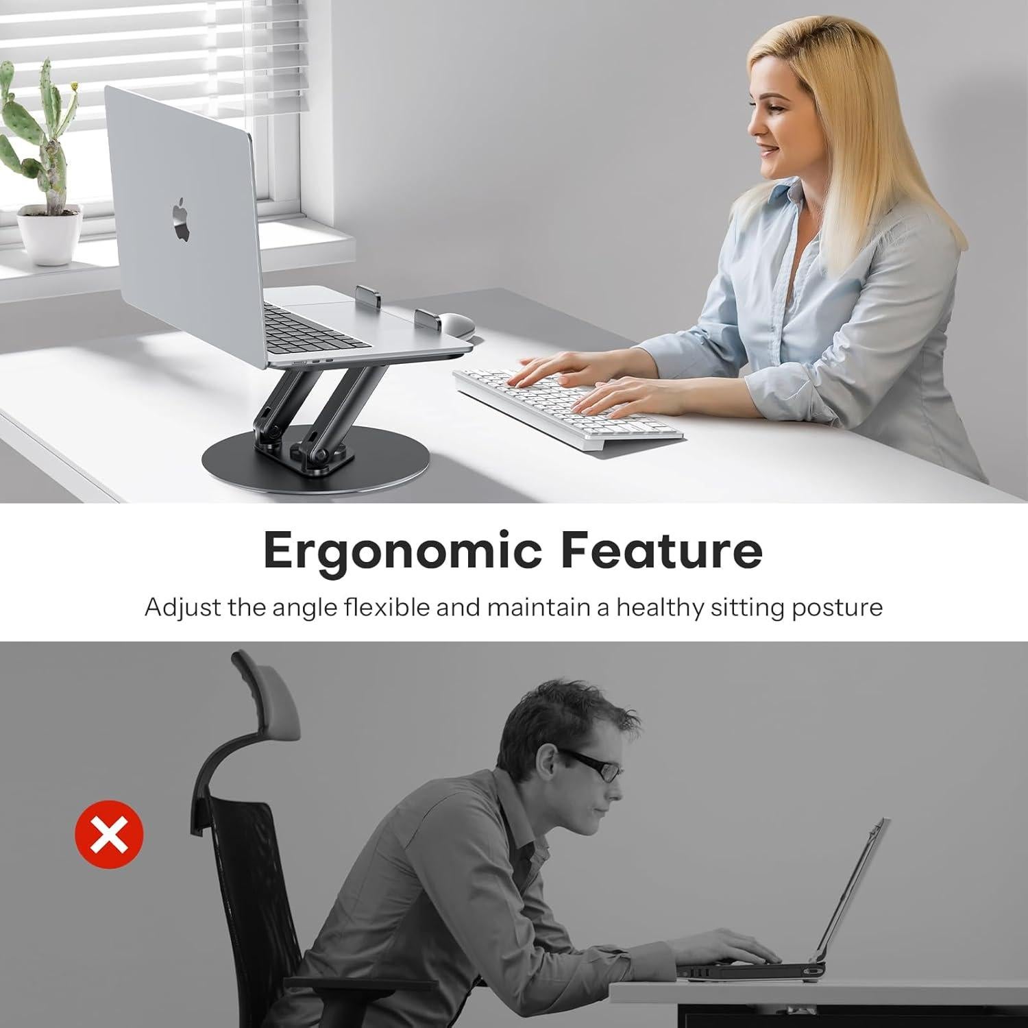 Soporte para Laptop OMOTON Ergonómico 360° Plegable hasta 14"