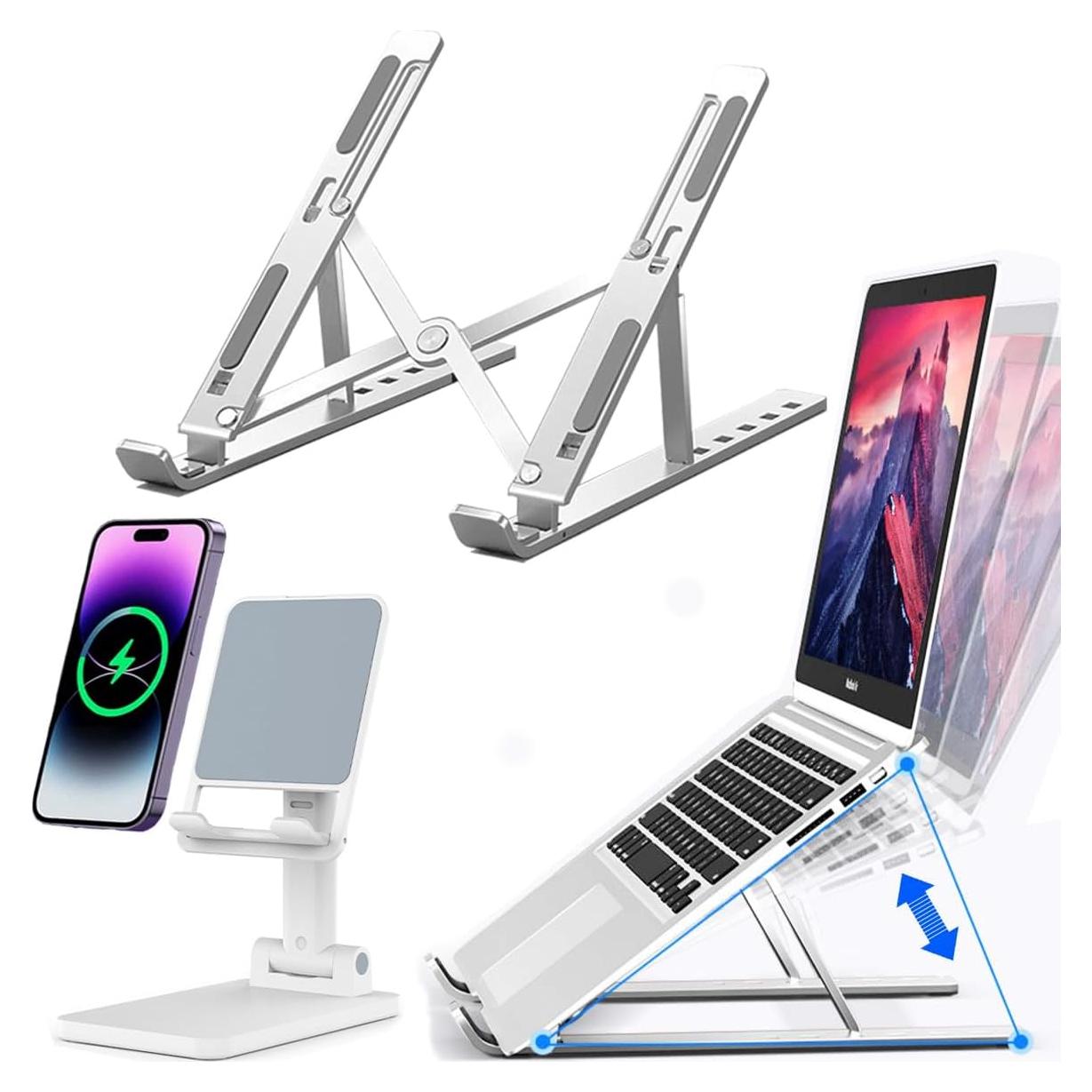 Soporte Plegable Ergonómico KLAQQED para Laptop y Teléfono