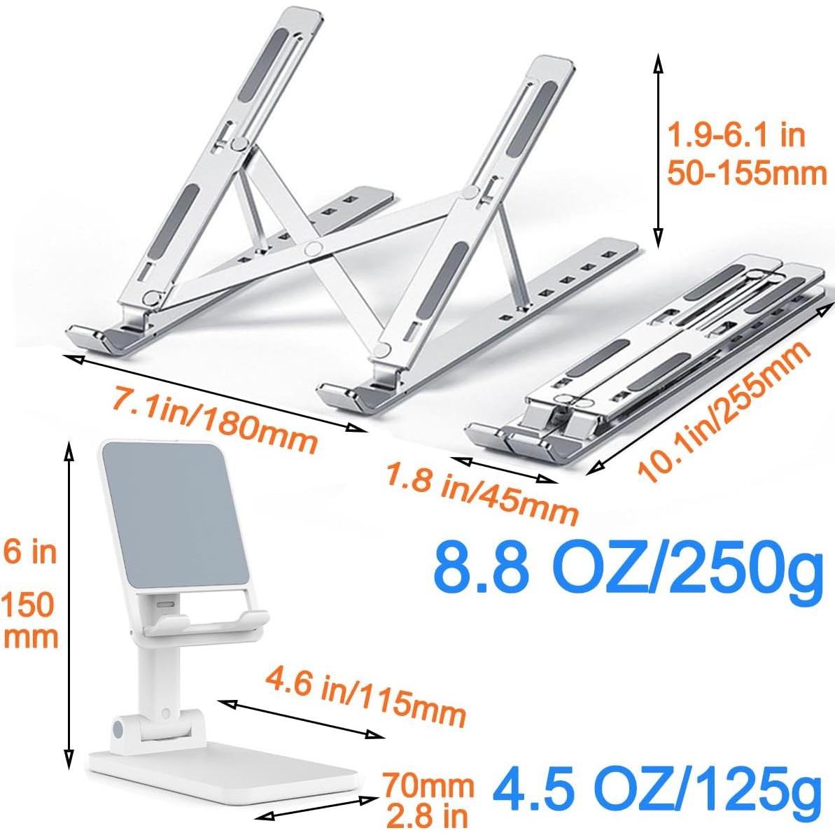 Soporte Plegable Ergonómico KLAQQED para Laptop y Teléfono