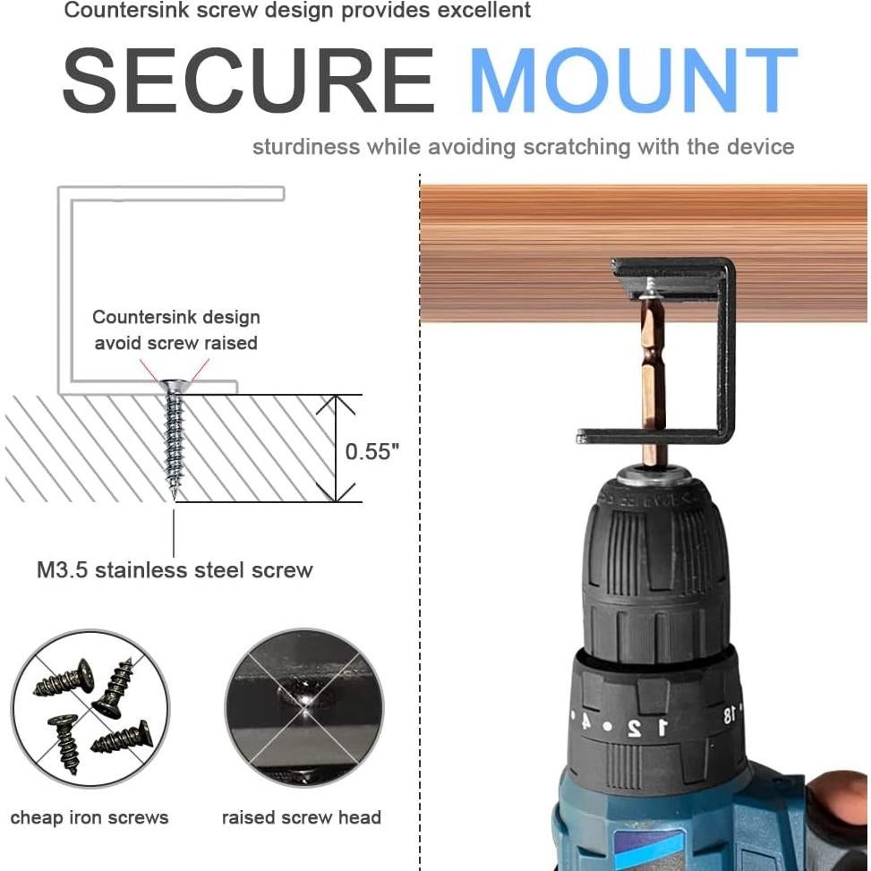 Soporte para Laptop Bajo Escritorio IFCASE - Aluminio Negro