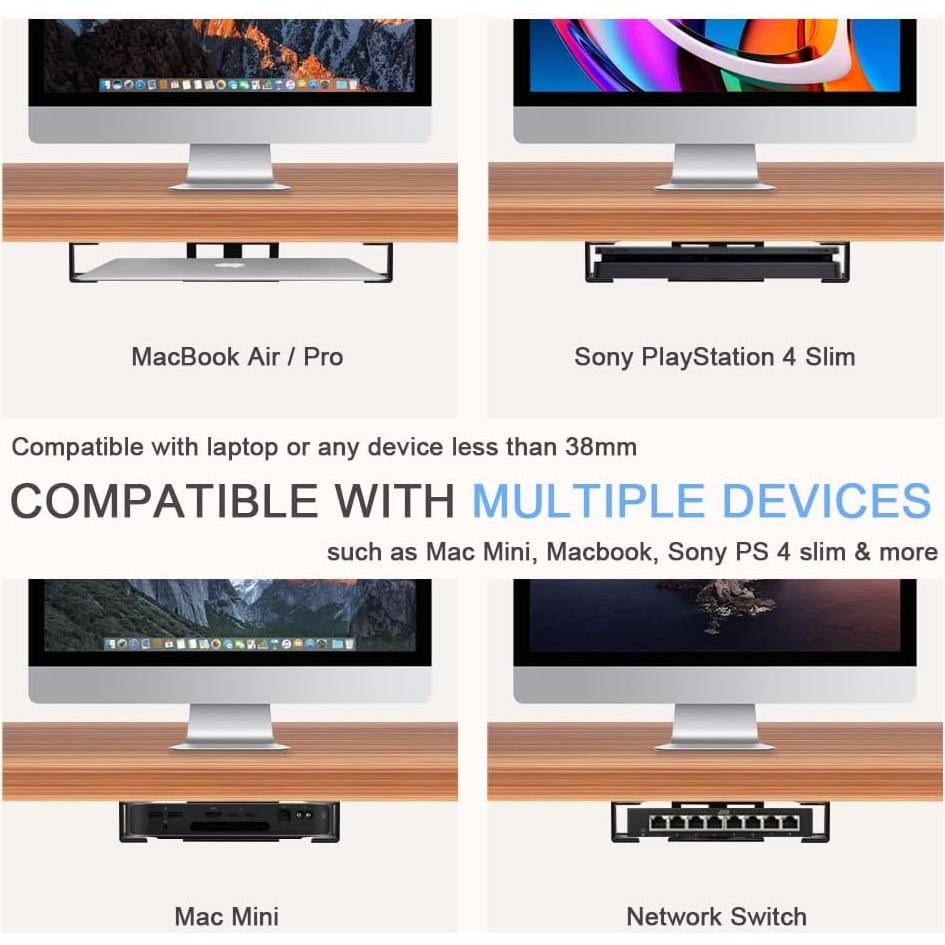 Soporte para Laptop Bajo Escritorio IFCASE - Aluminio Negro