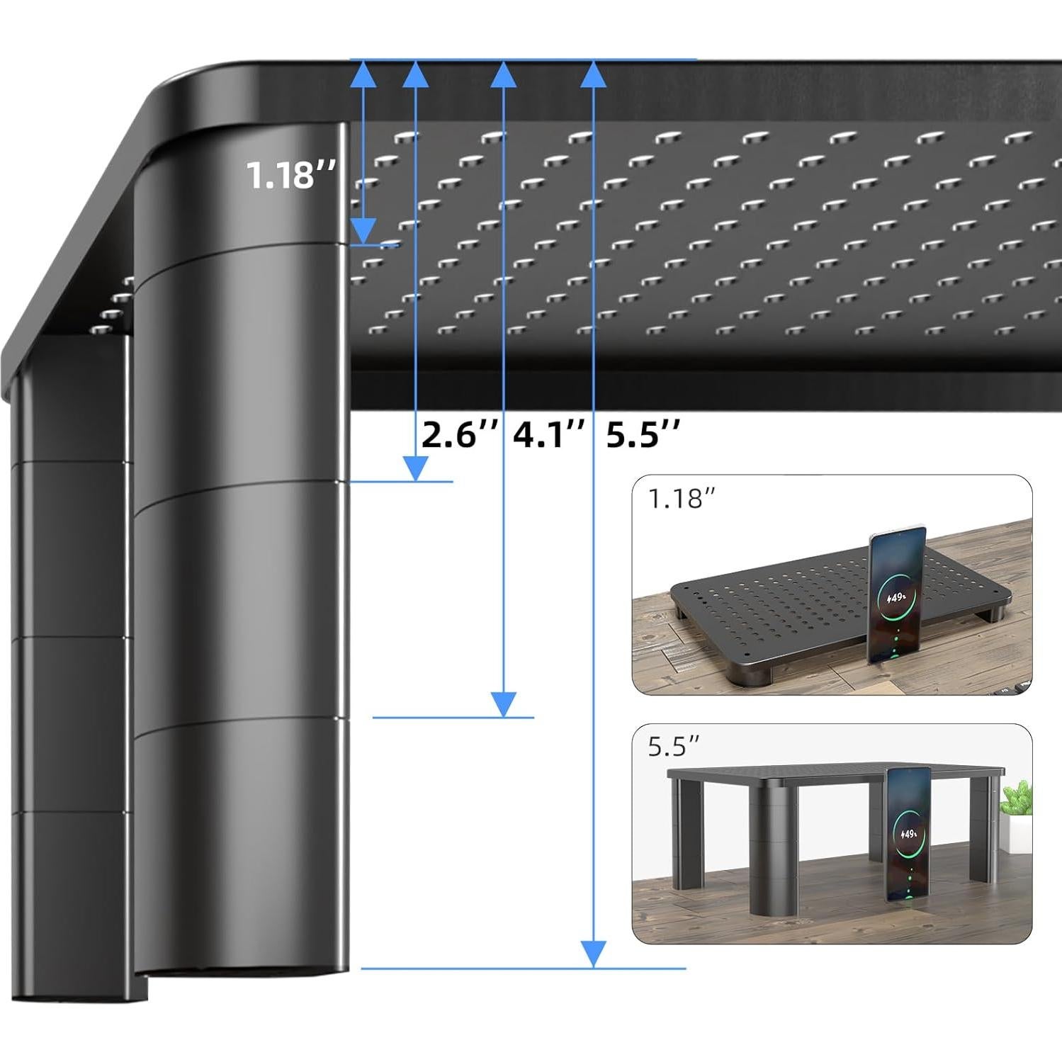 Soporte para Monitor Pholiten Riser Ajustable hasta 20 kg