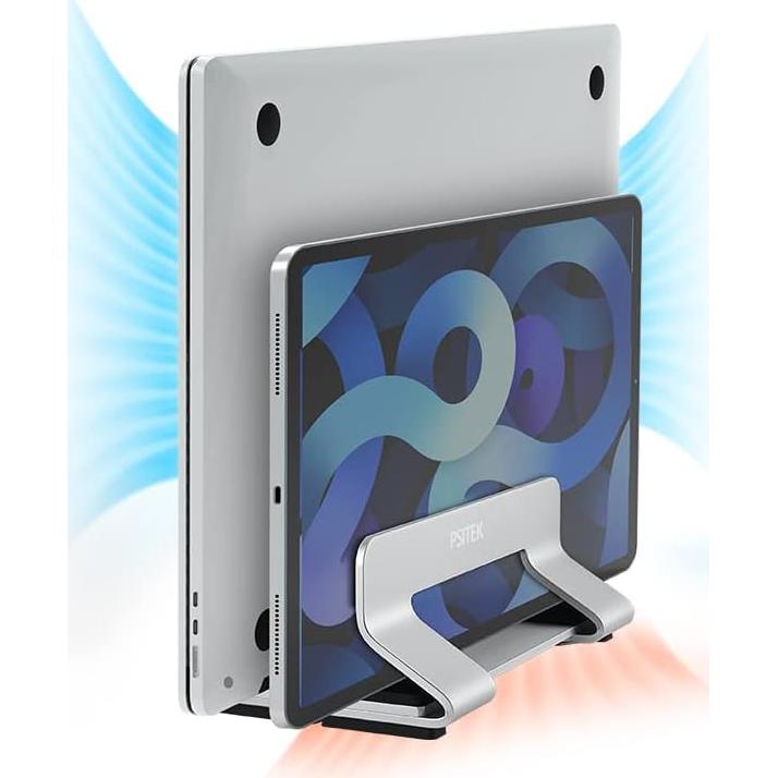 Soporte Vertical Doble de Aluminio Psitek para Laptop 15-36mm