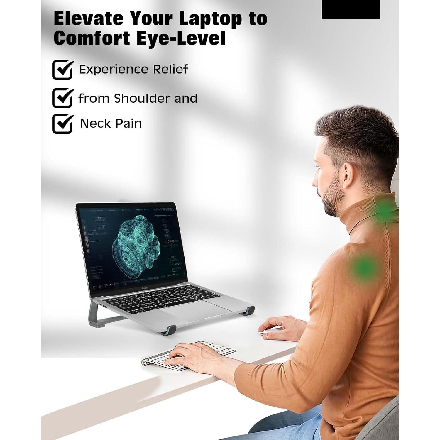 Soporte de Laptop Ergonómico Thibault Aluminio Ventilado 14-17"