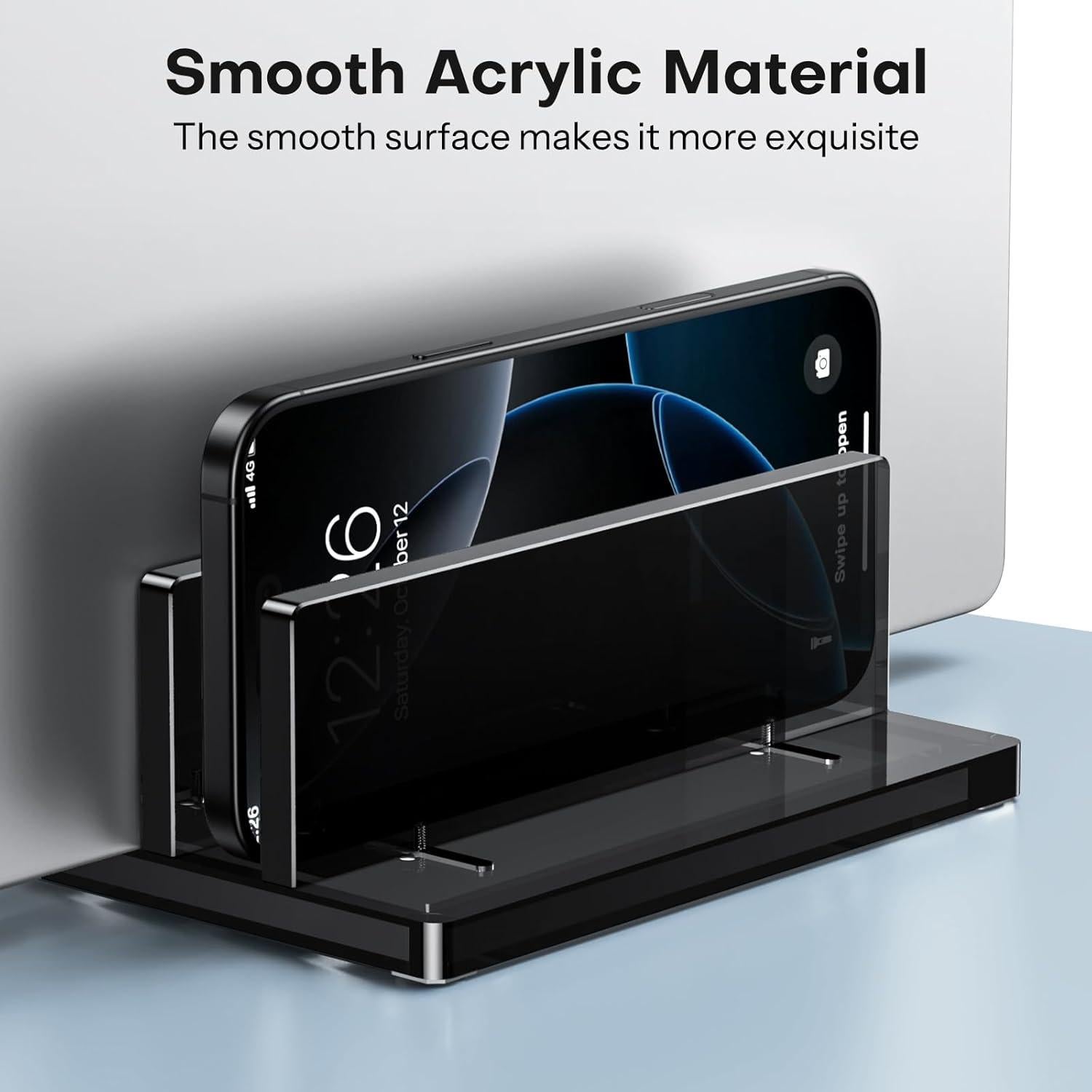 Soporte Vertical para Laptop OMOTON Doble Ranura Negro Ajustable