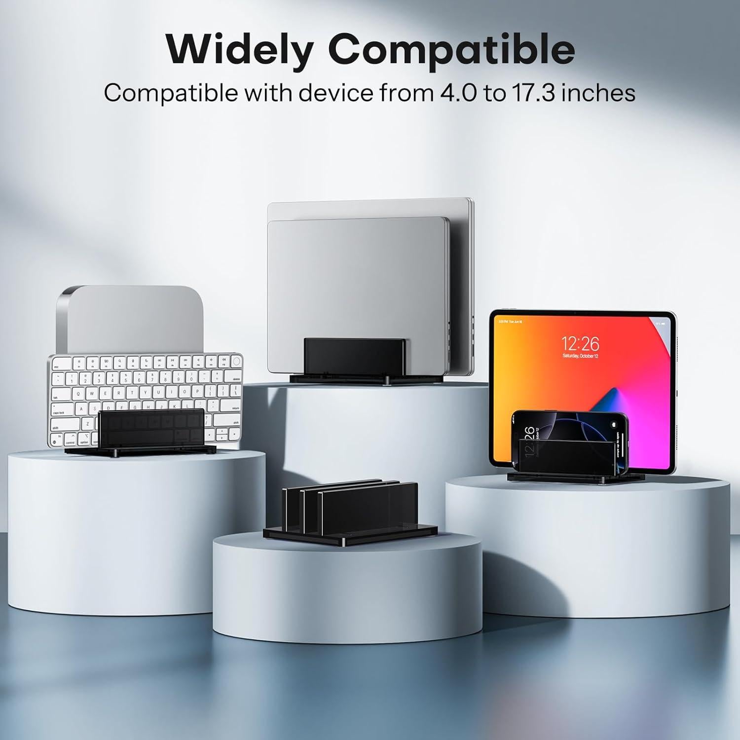 Soporte Vertical para Laptop OMOTON Doble Ranura Negro Ajustable