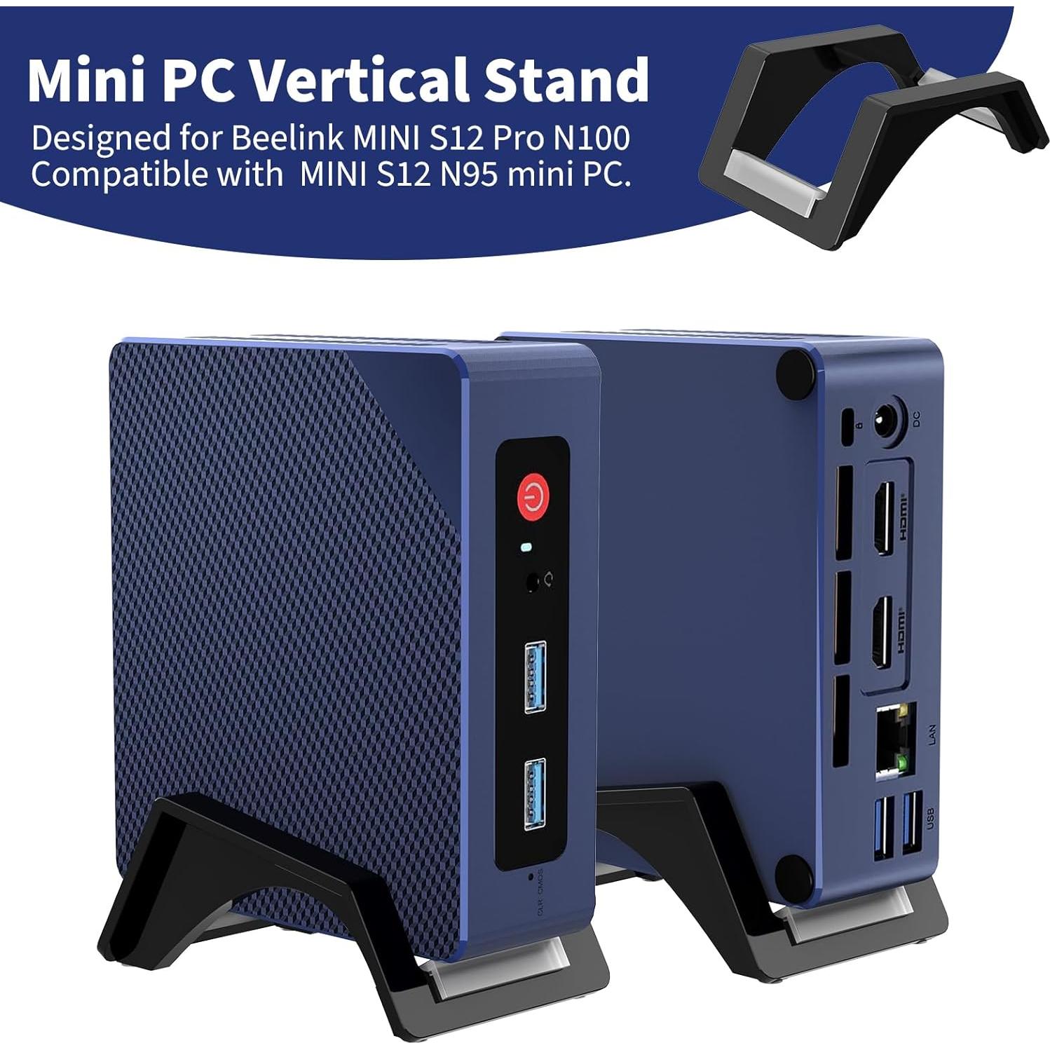 Soporte Vertical Mini PC CaSZLUTION para Beelink S12 Pro Negro