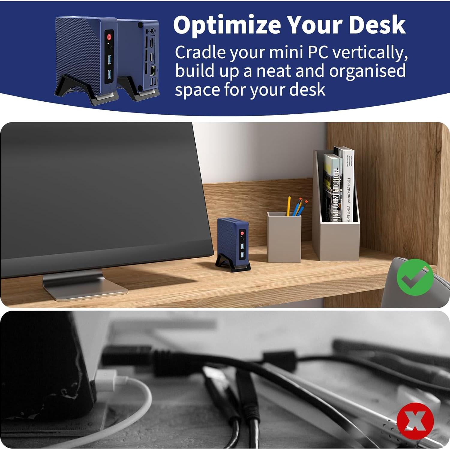 Soporte Vertical Mini PC CaSZLUTION para Beelink S12 Pro Negro