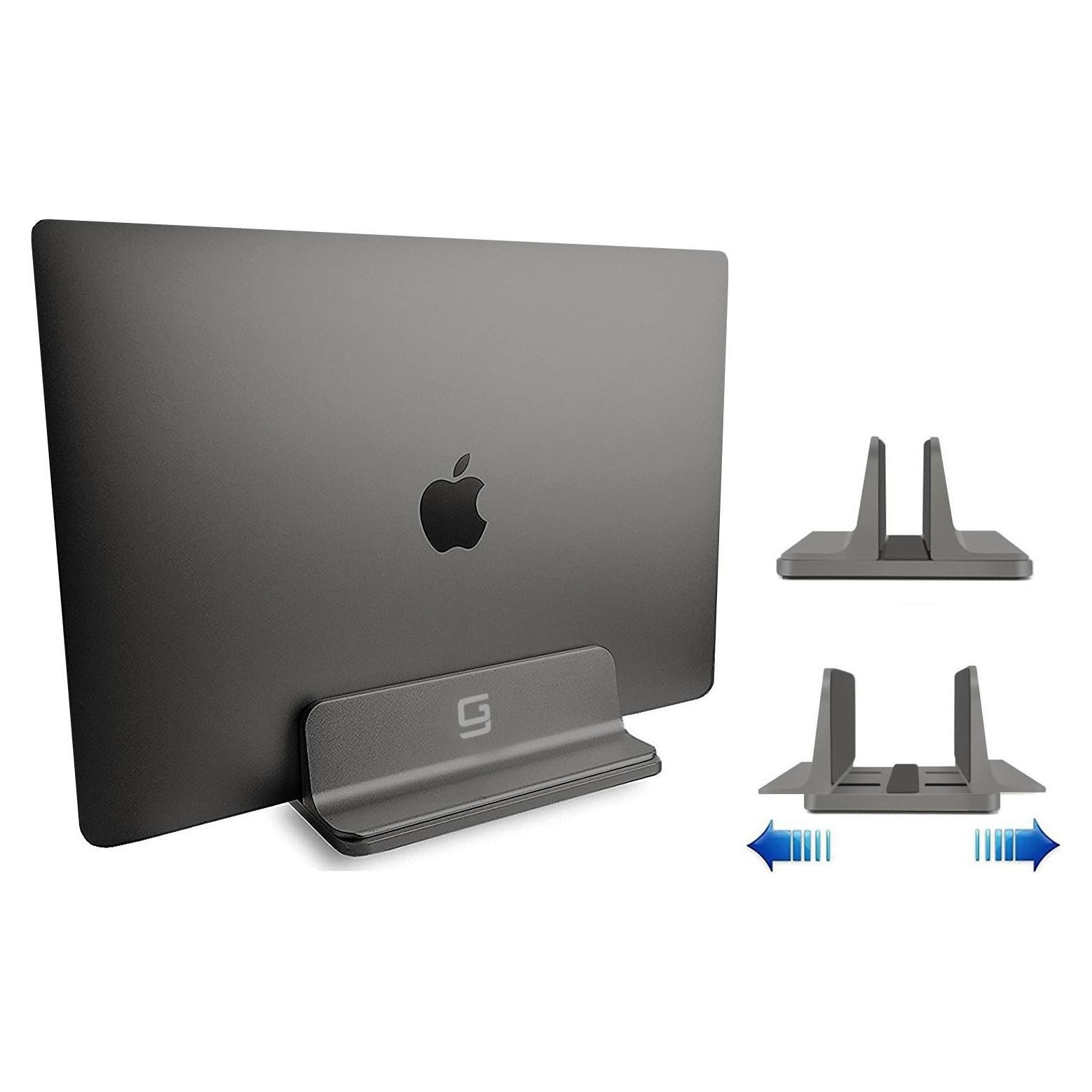 Soporte Vertical para Laptop GodSpin Ajustable Aluminio Gris