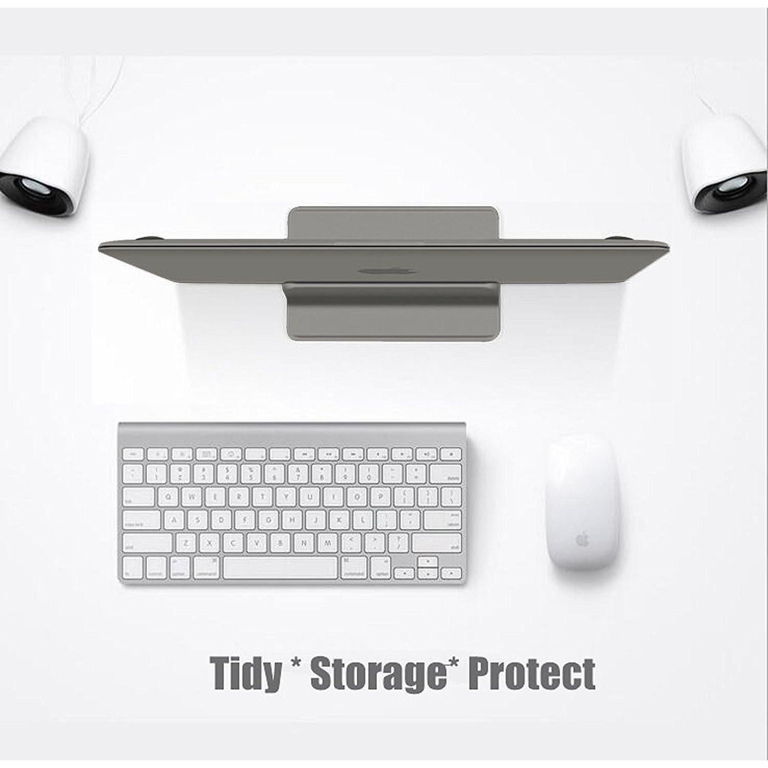 Soporte Vertical para Laptop GodSpin Ajustable Aluminio Gris