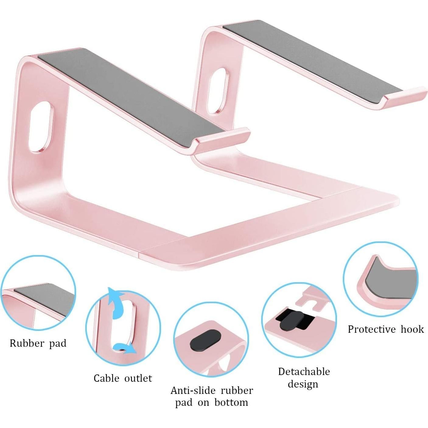 Soporte para Laptop Orionstar de Aluminio Ergonómico Rosa 10-15.6"