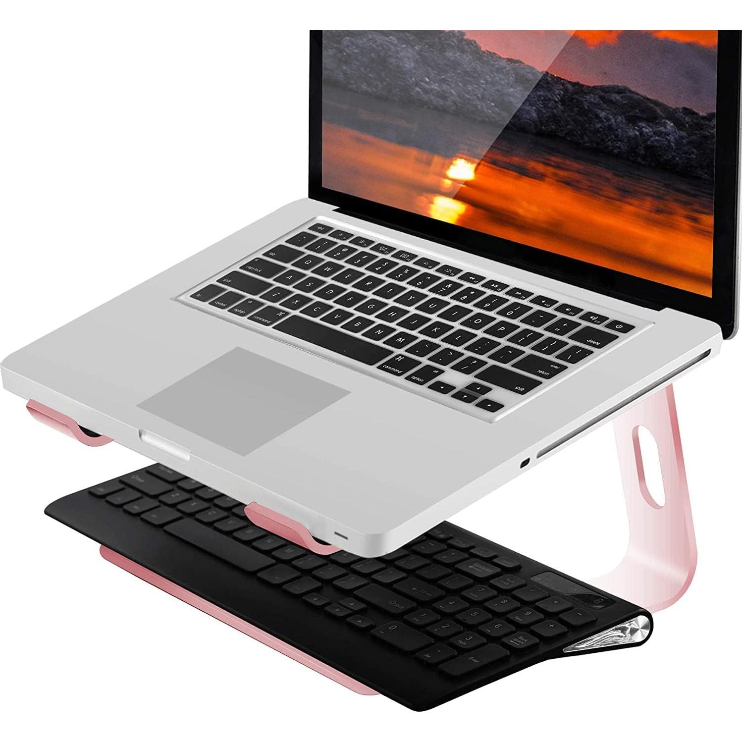Soporte para Laptop Orionstar de Aluminio Ergonómico Rosa 10-15.6"