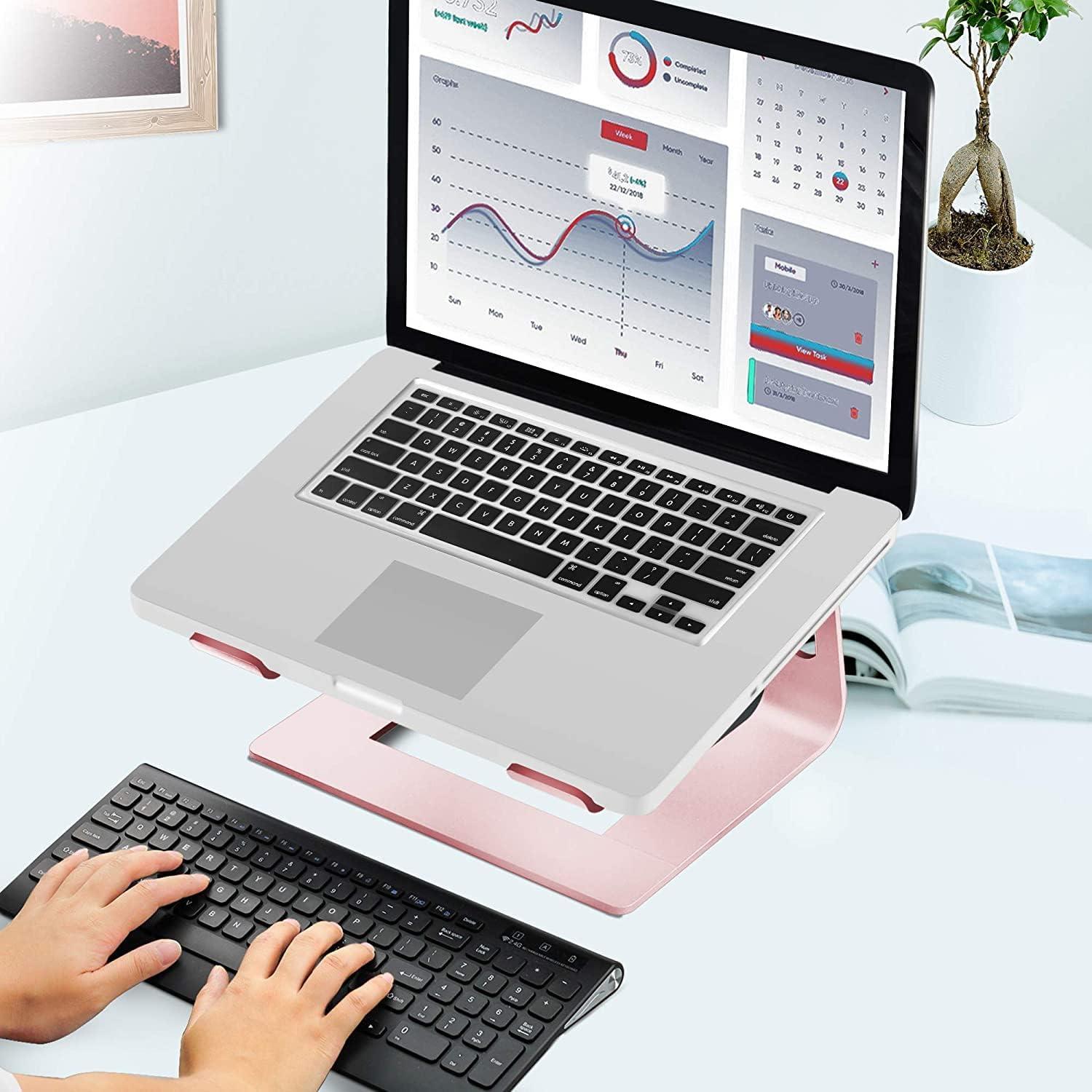 Soporte para Laptop Orionstar de Aluminio Ergonómico Rosa 10-15.6"