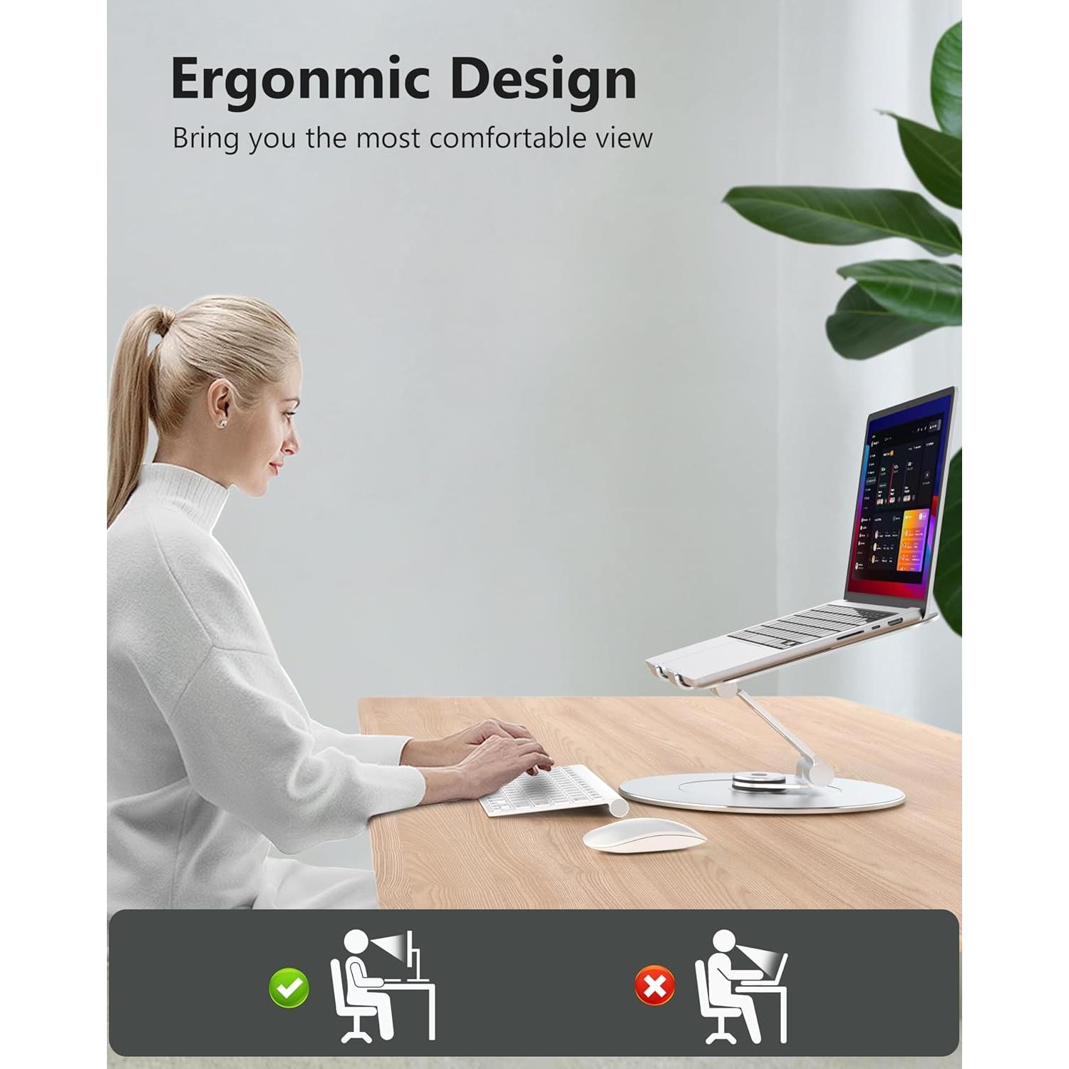 Soporte para Laptop LOXP-NH-01 Ajustable con Soporte para Teléfono Plata