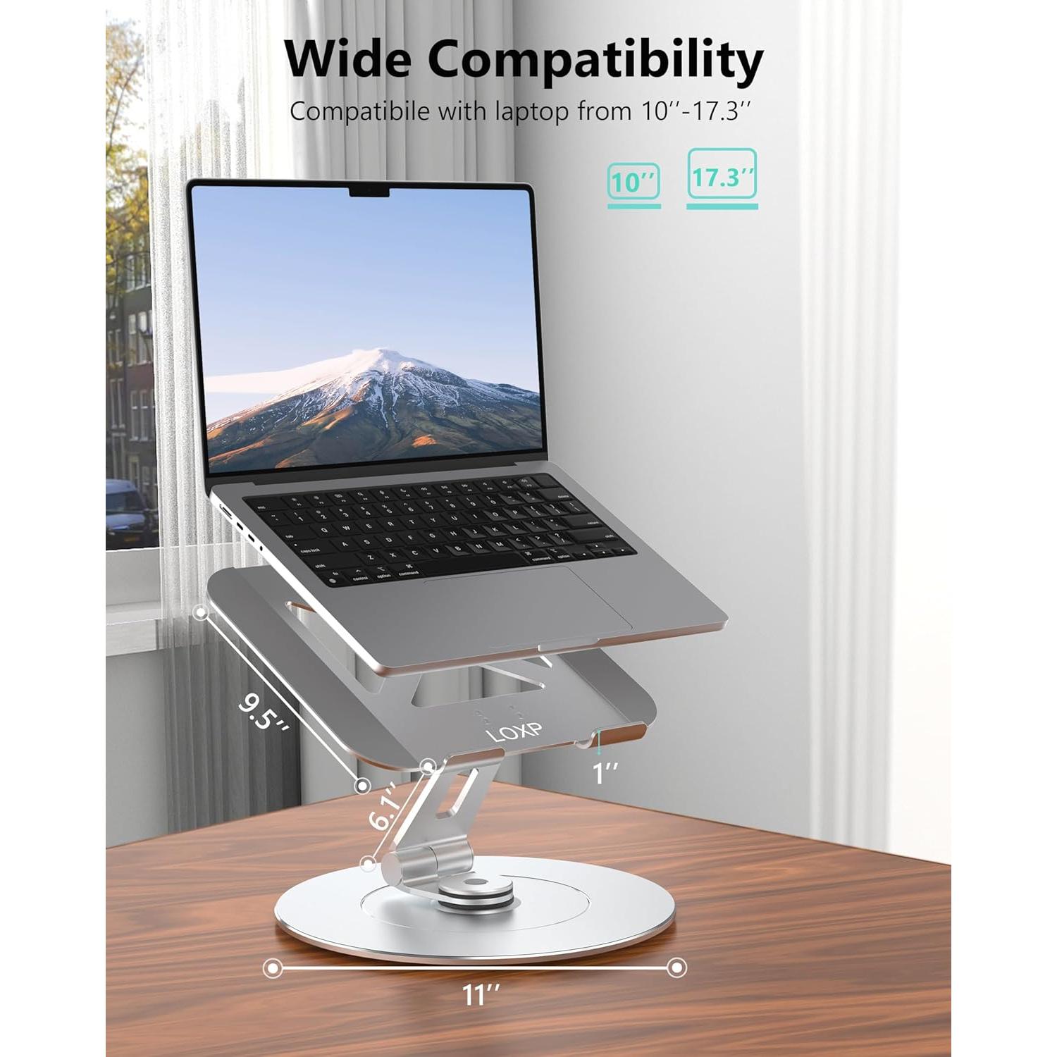 Soporte para Laptop LOXP-NH-01 Ajustable con Soporte para Teléfono Plata