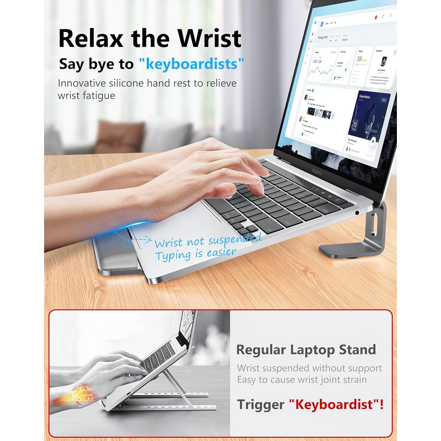 Soporte Ergonómico para Laptop NTMY NH04 Gris 10-17.3''