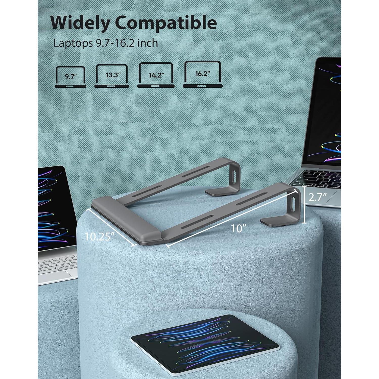 Soporte Ergonómico para Laptop NTMY NH04 Gris 10-17.3''